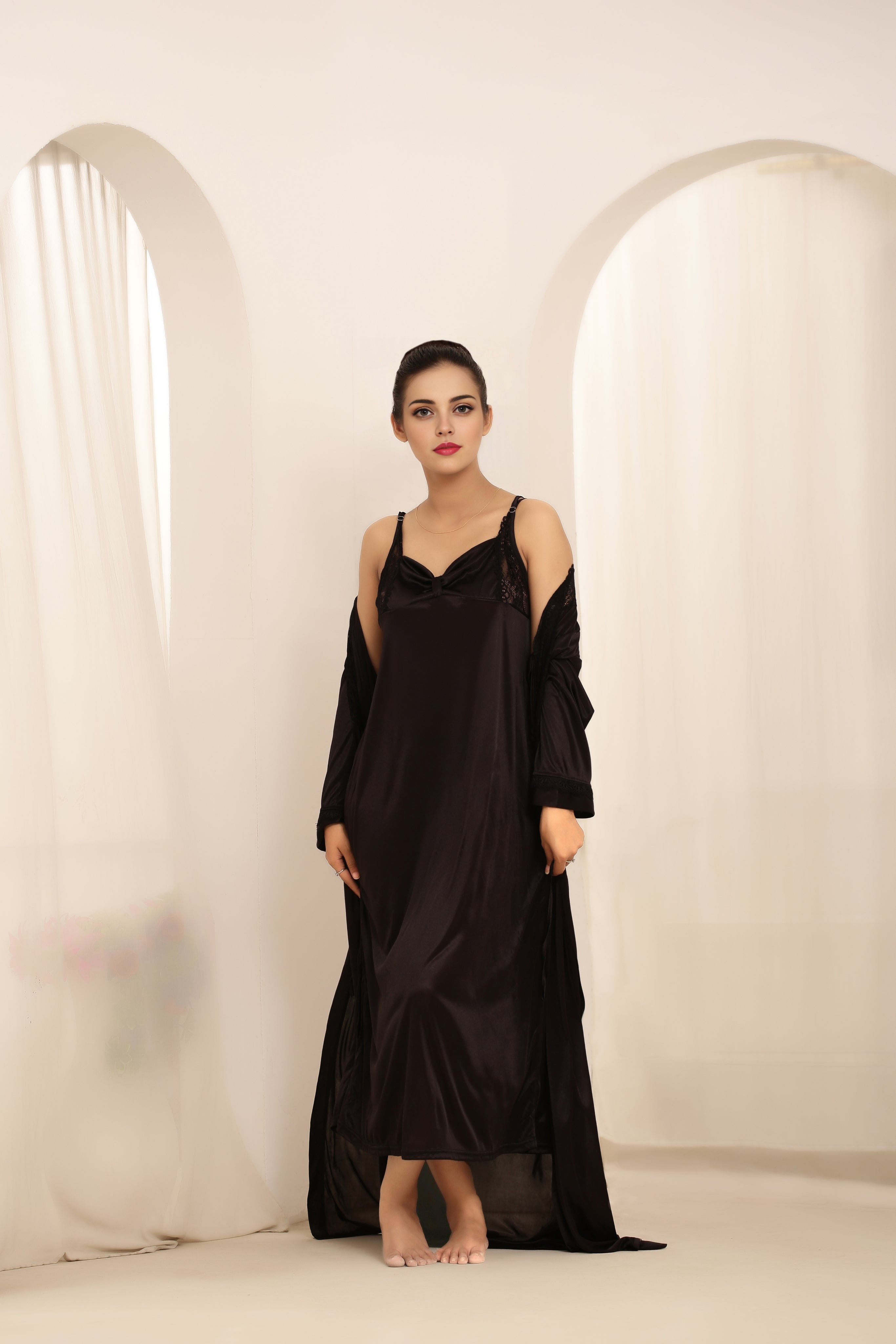 Gown Set - Liora Silk - Black