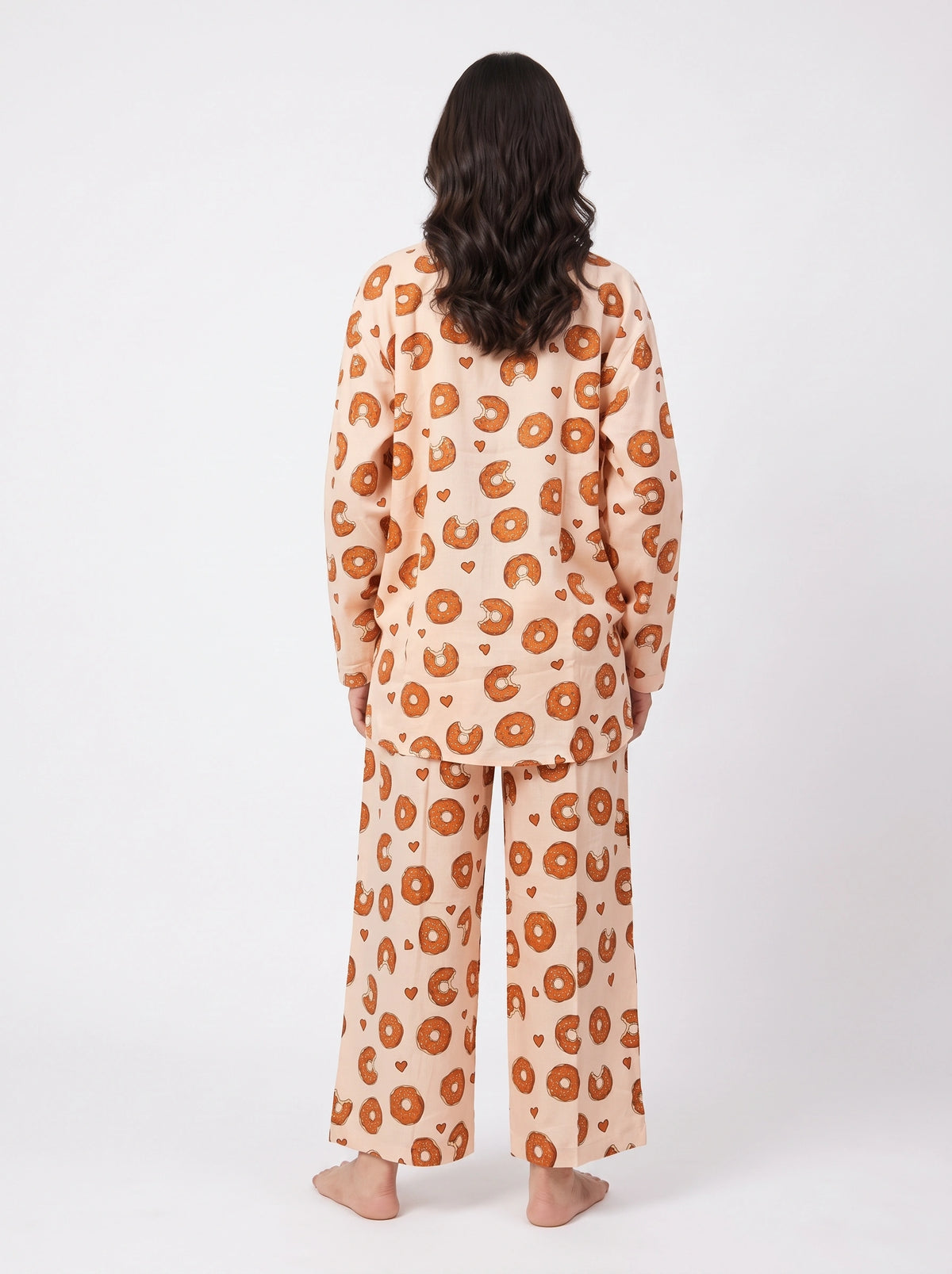 Oversized Linen PJ Set - Creamy Donut