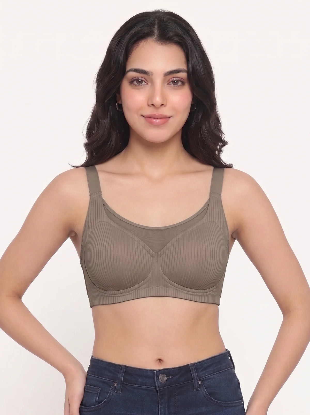 Padded Seamless Ease Bra - Grey