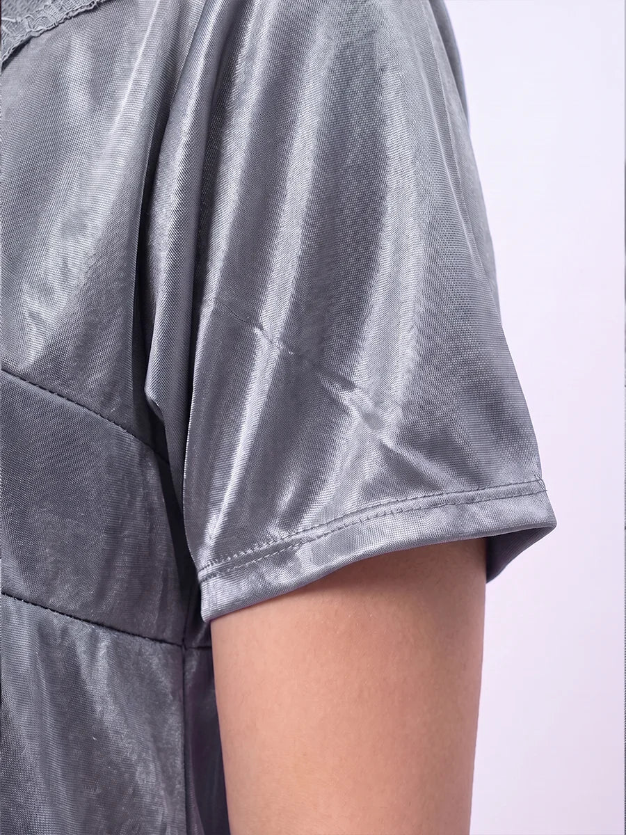 Silk PJ Set - Silk Ease - Silver