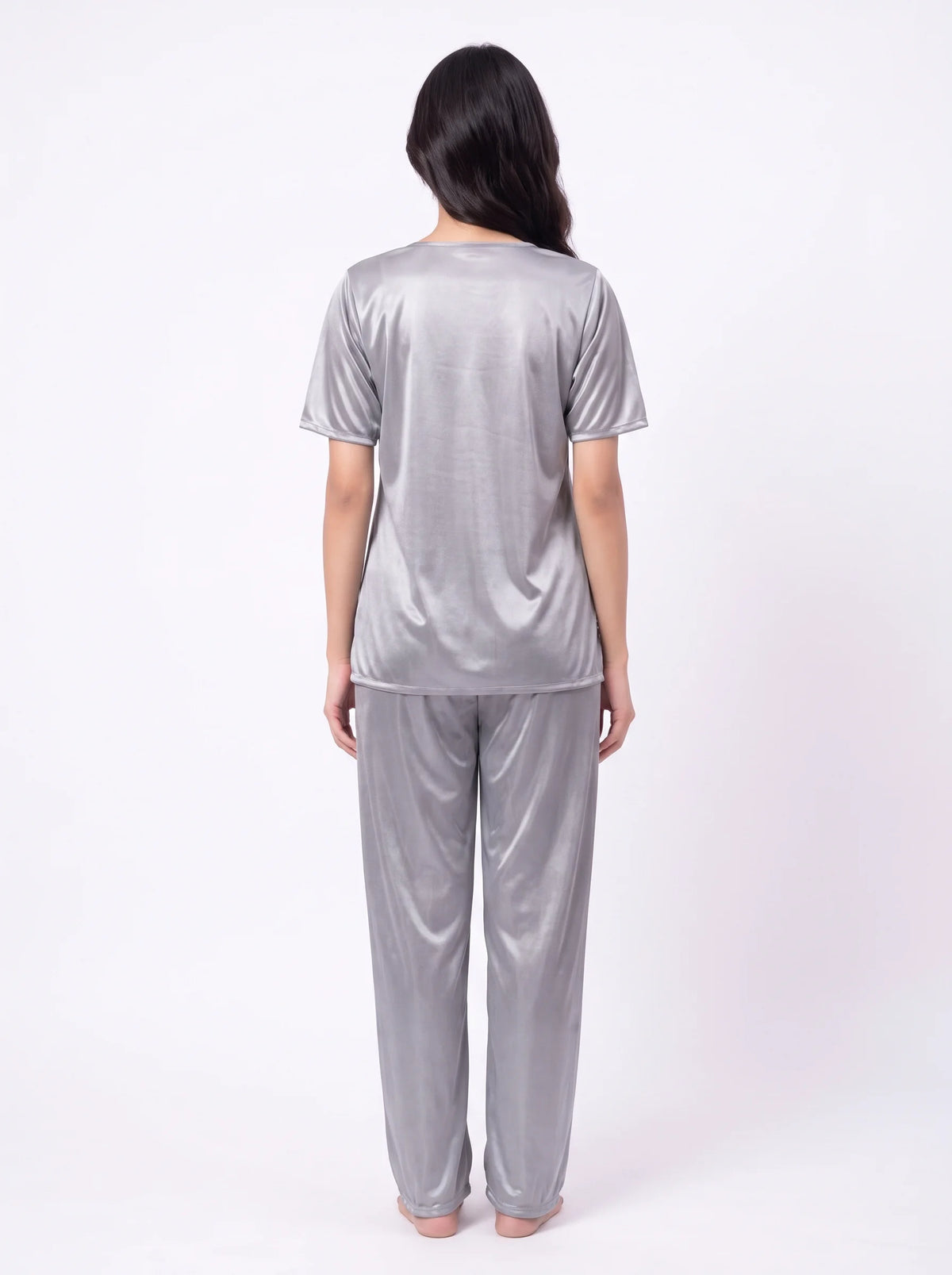 Silk PJ Set - Silk Ease - Silver