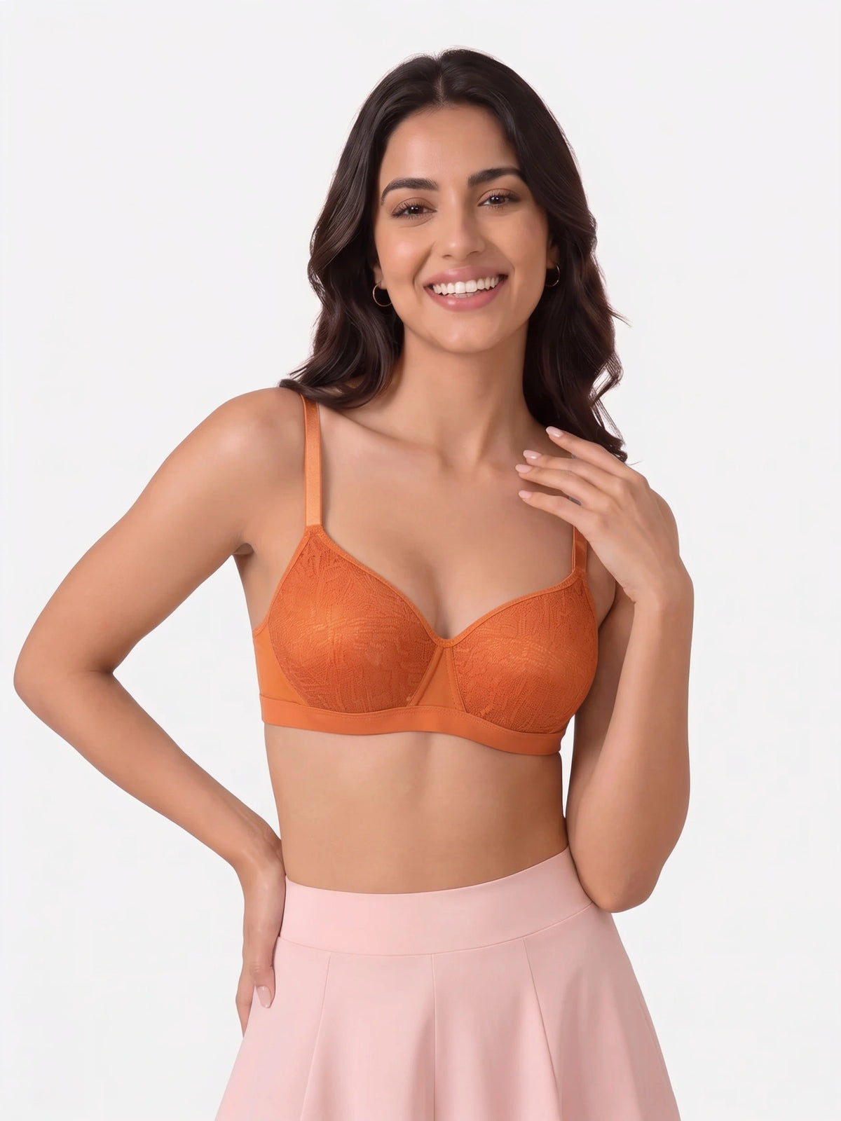 Light Padded Non-Wired T-Shirt Bra - Elysia - Rust