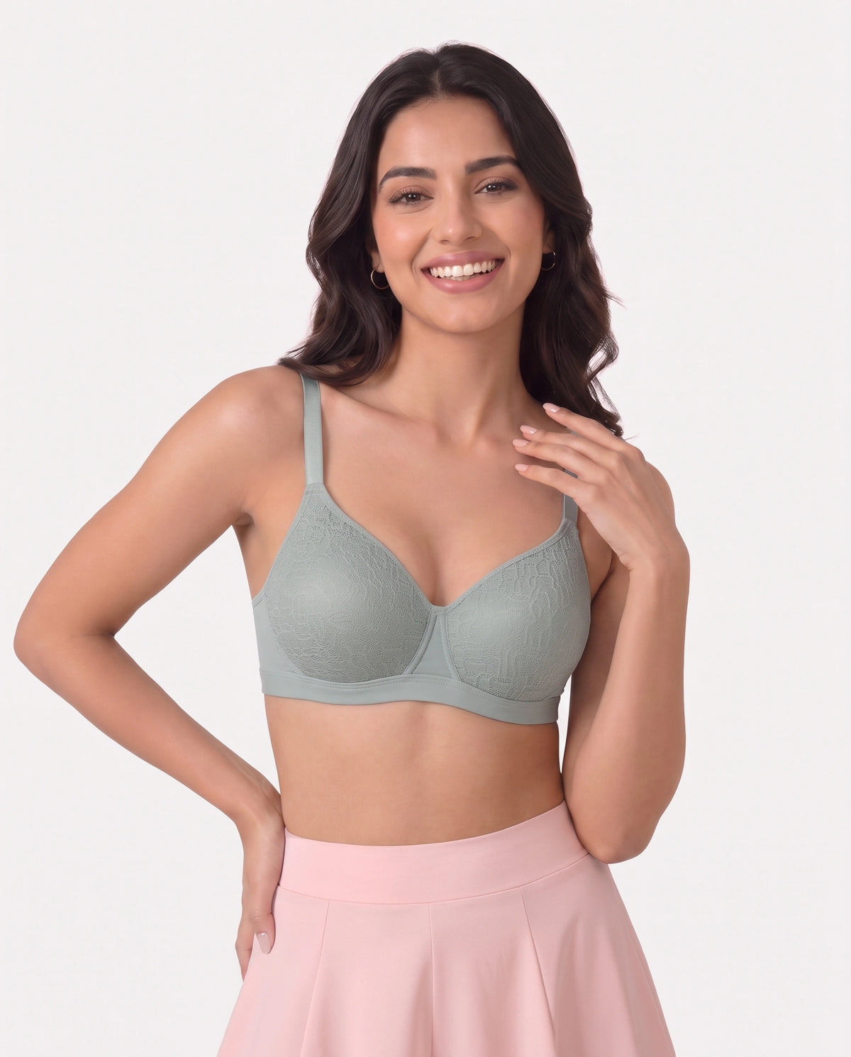 Light Padded Non-Wired T-Shirt Bra - Elysia - Green
