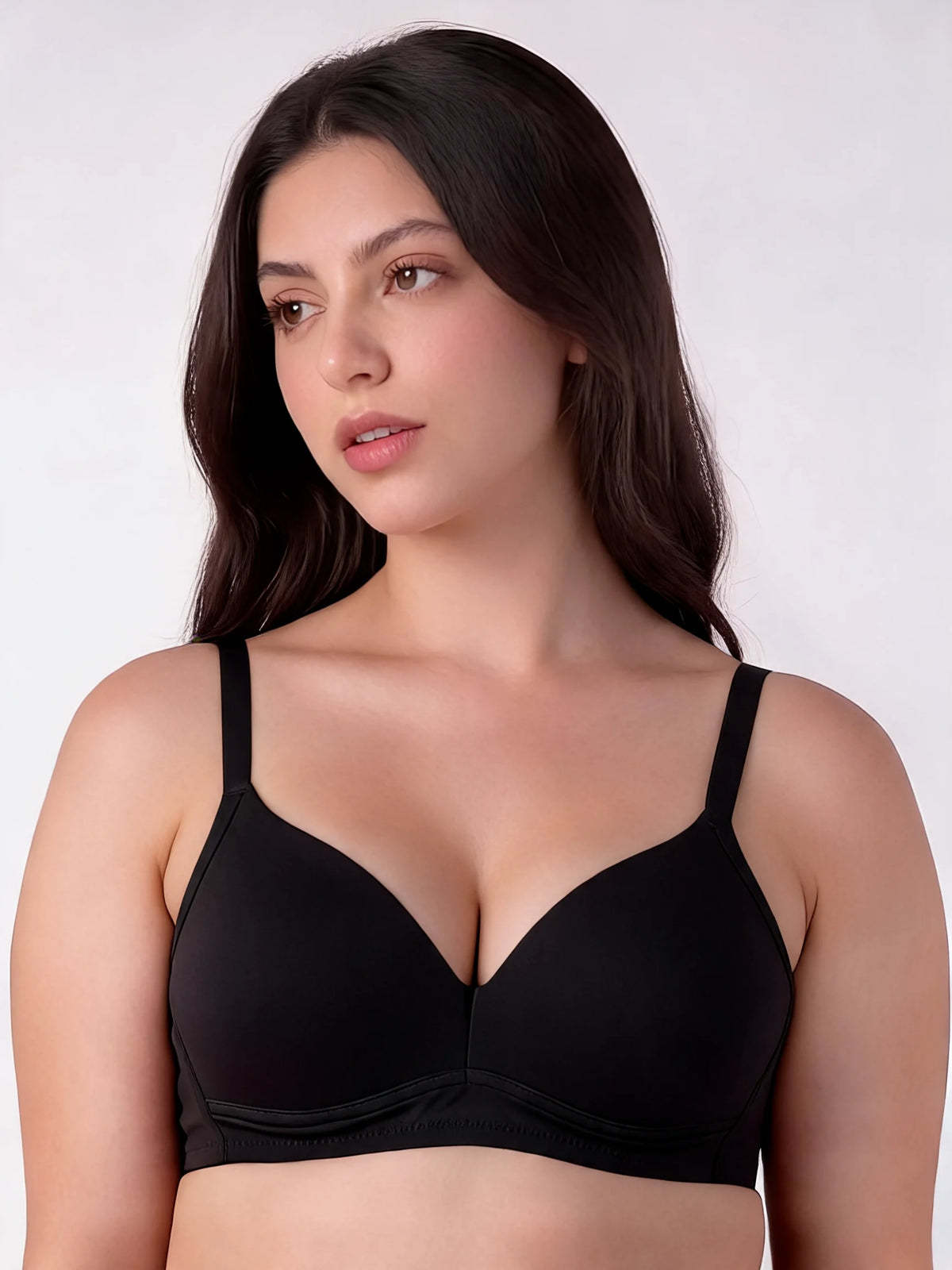 Light Padded Non-Wired T-Shirt Bra - Essentia - Black
