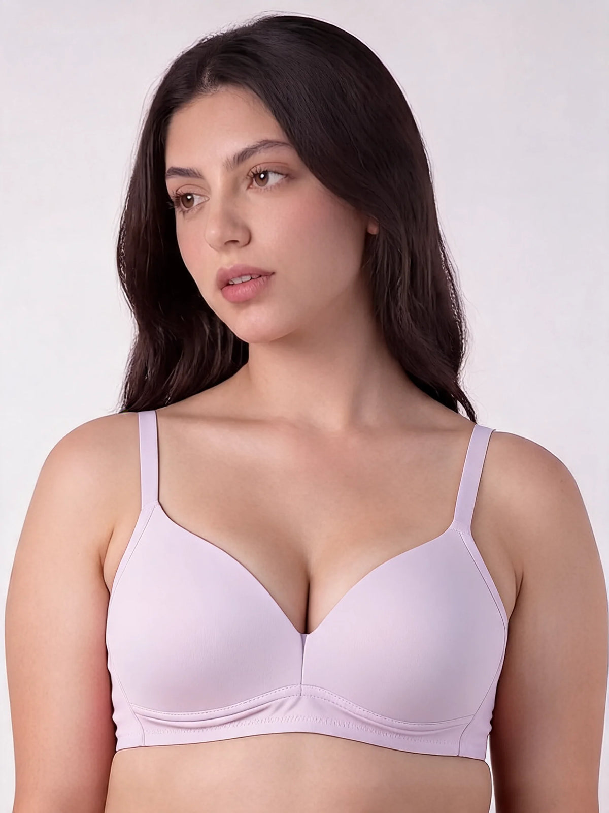 Light Padded Non-Wired T-Shirt Bra - Essentia - Lilac