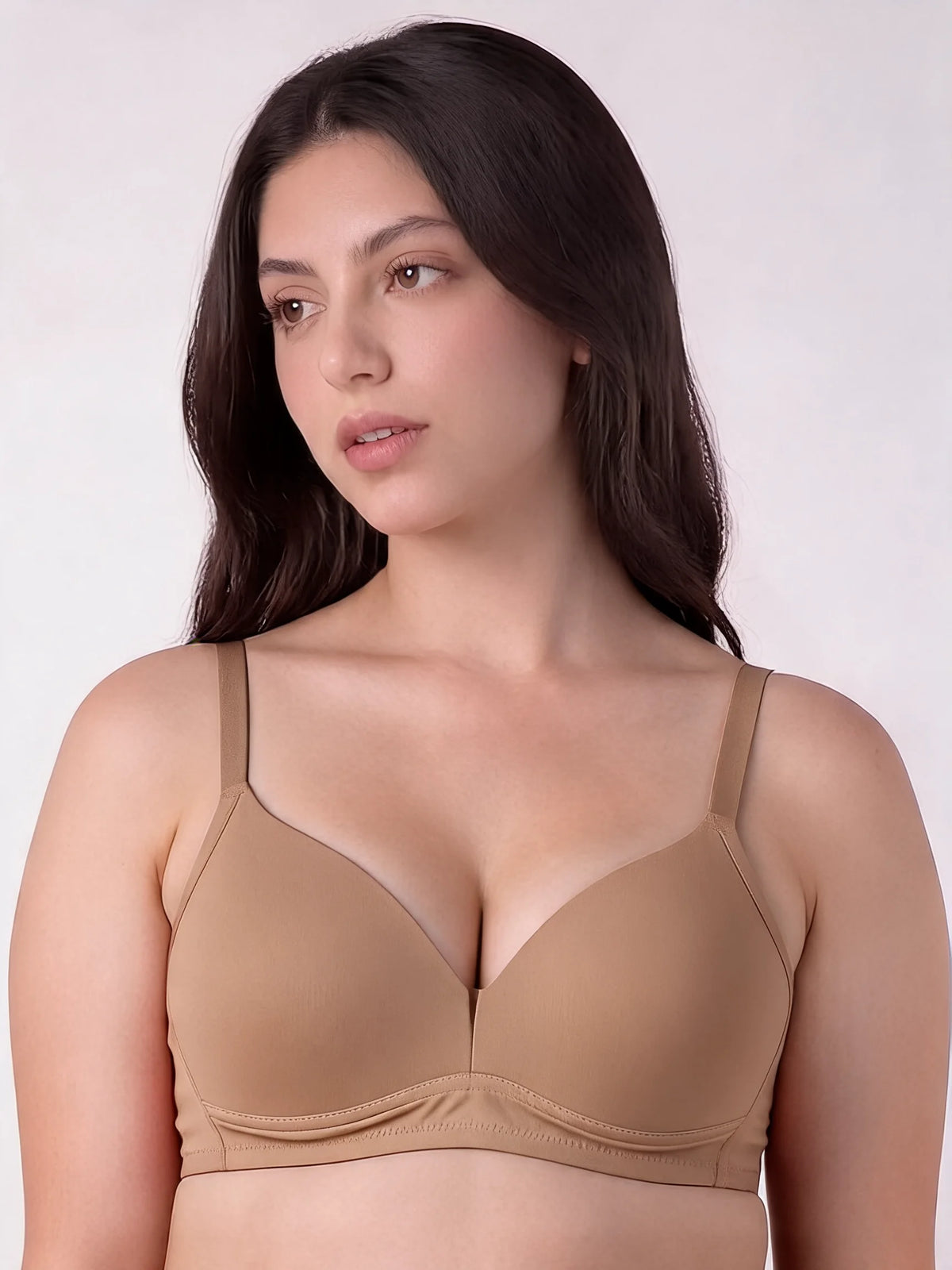 Light Padded Non-Wired T-Shirt Bra - Essentia - Dark Skin
