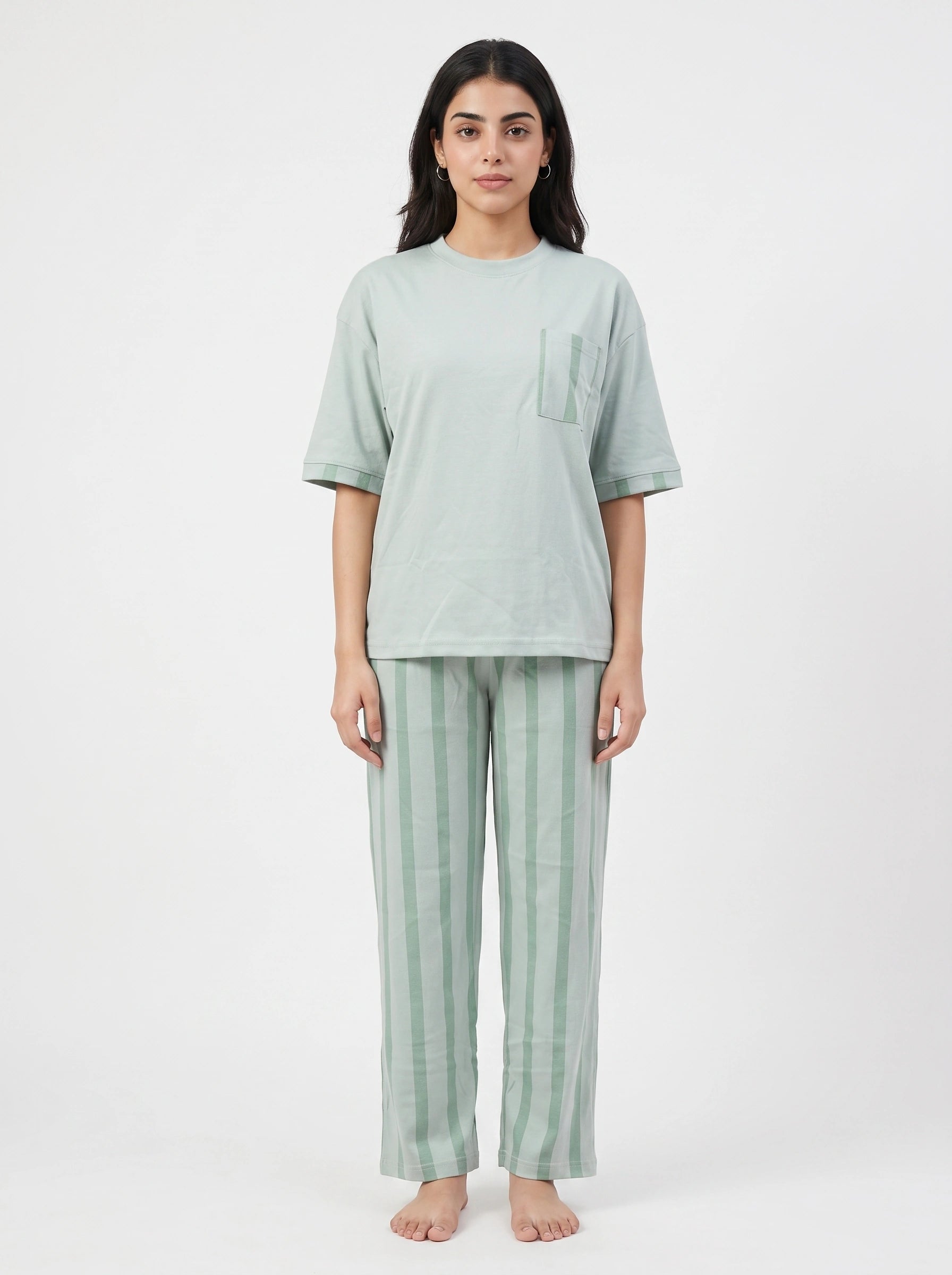 Cotton PJ Set - Mint Breeze