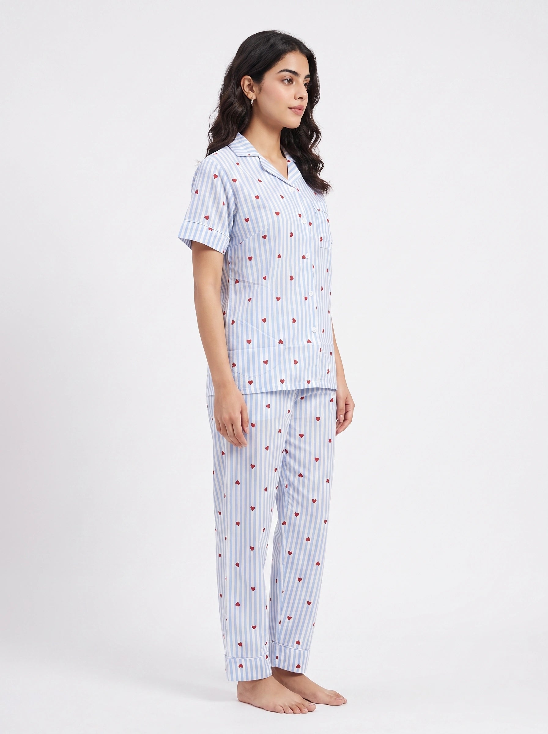 Linen Pj Set - Love Stripe