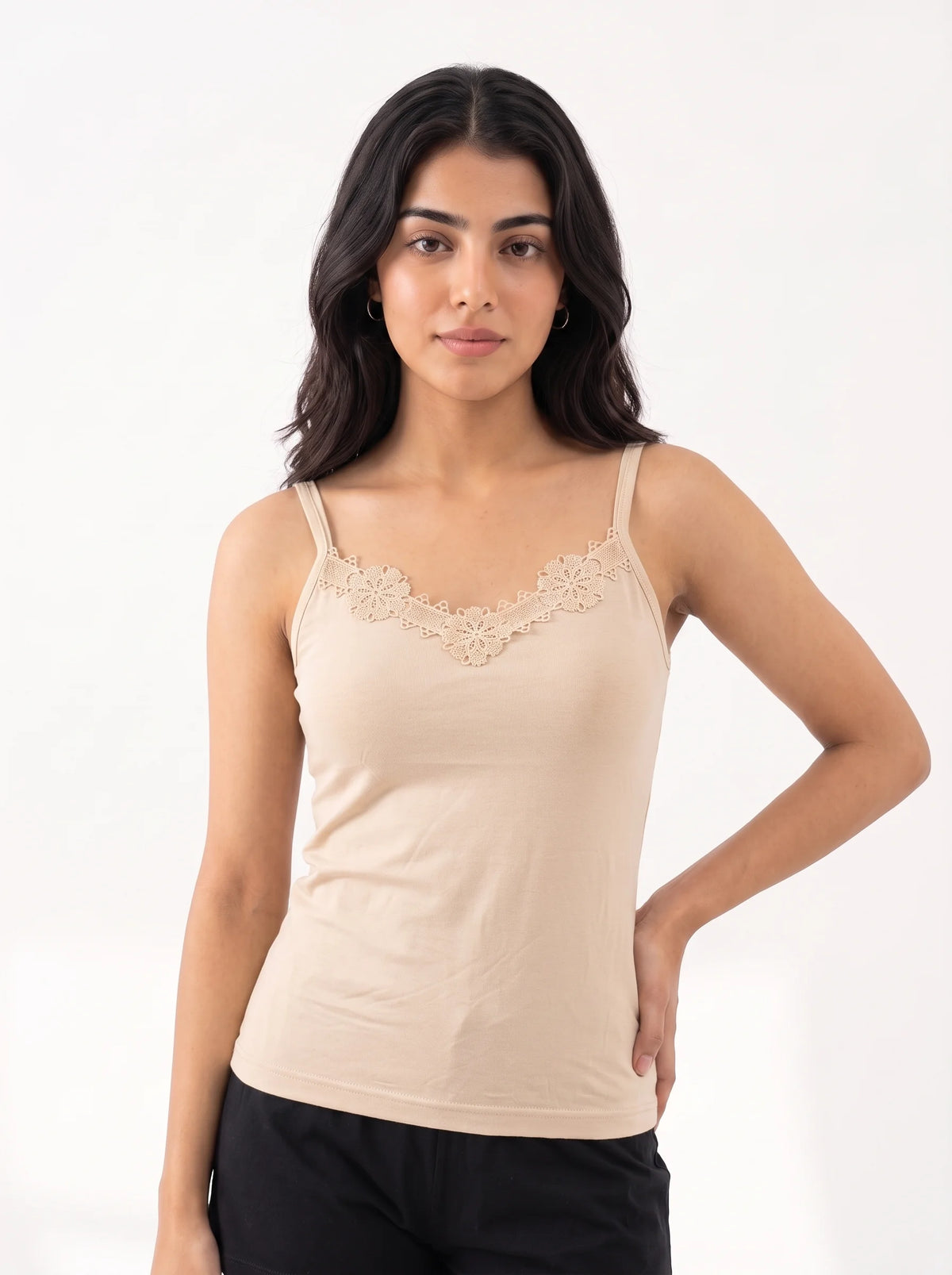 Soft Cotton Basic Camisole - Flora - Skin
