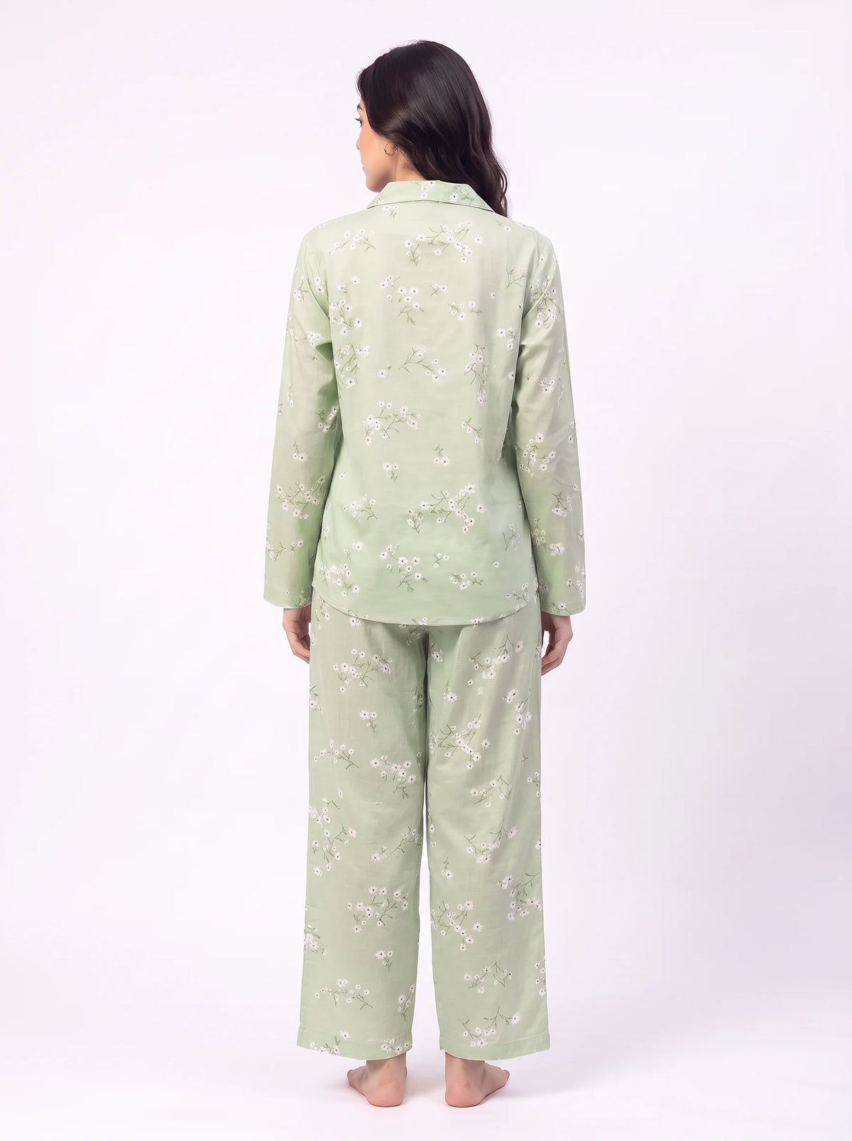 Cotton PJ Set - Floral Mint