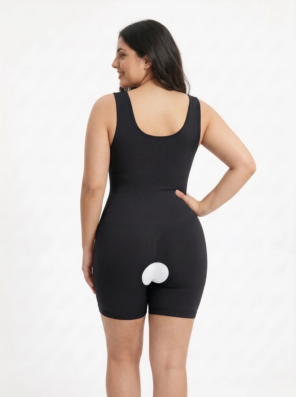 Full Body Open Crotch Body Shaper - Black