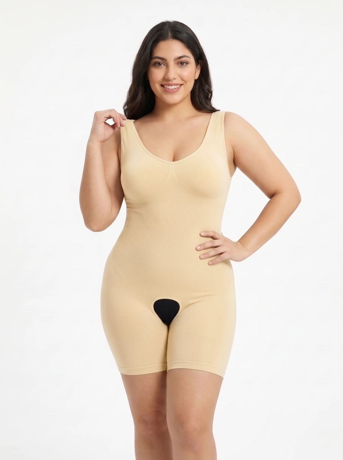 Full Body Open Crotch Body Shaper - Skin