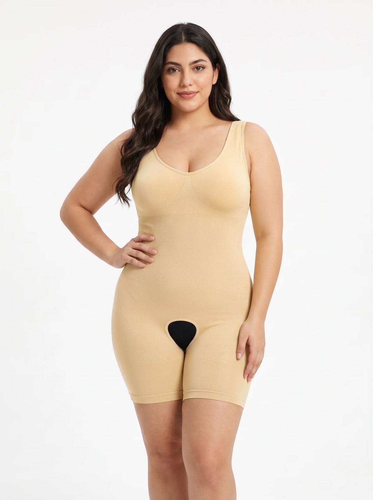 Full Body Open Crotch Body Shaper - Skin