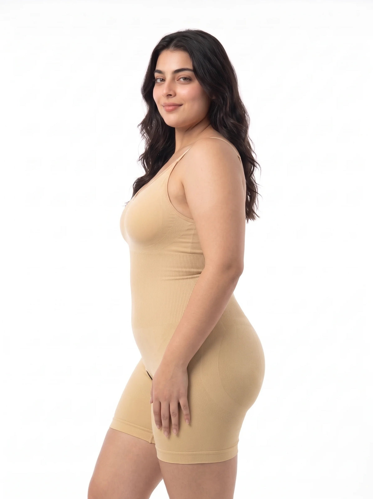 Full Body Snatched Open Crotch Body Shaper - Skin
