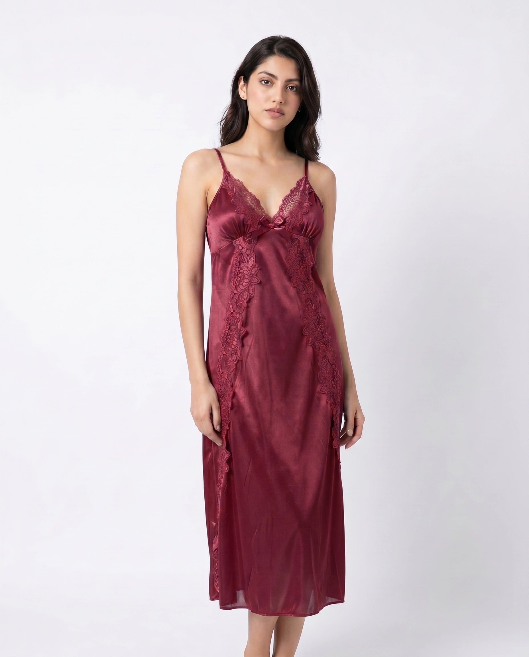 Gown Set - Valmira - Maroon