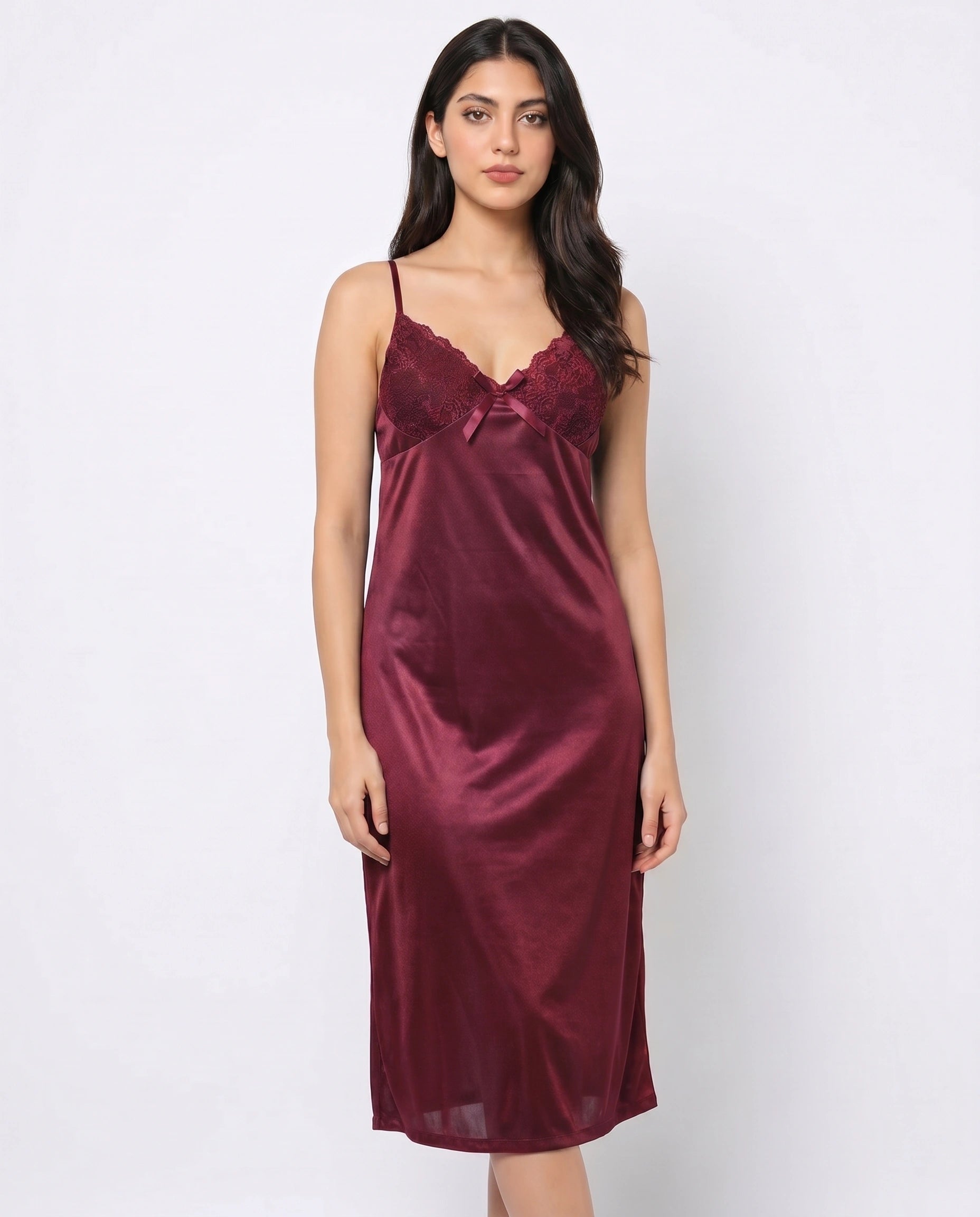 Gown Set - Zavira - Maroon