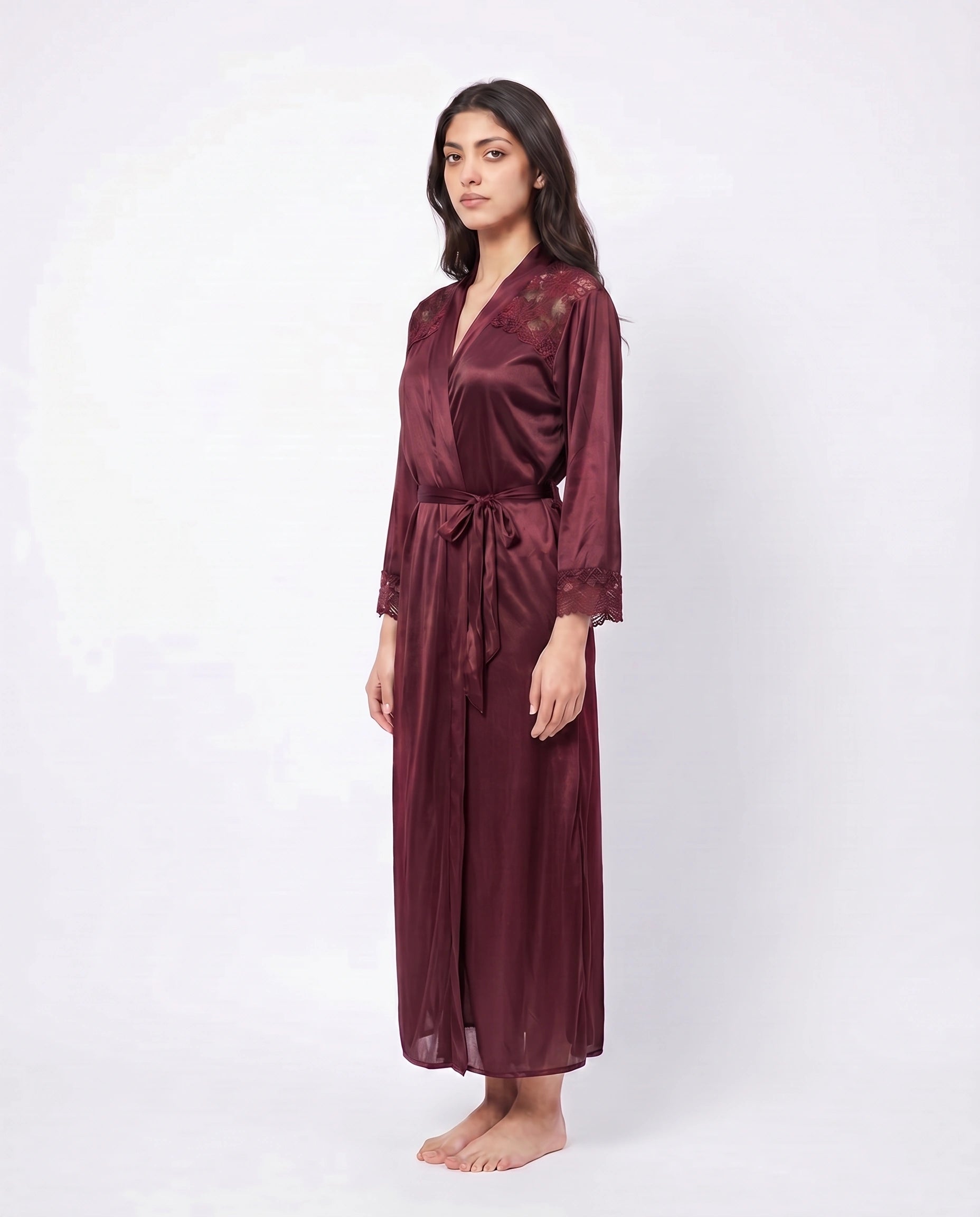 Gown Set - Zavira - Maroon