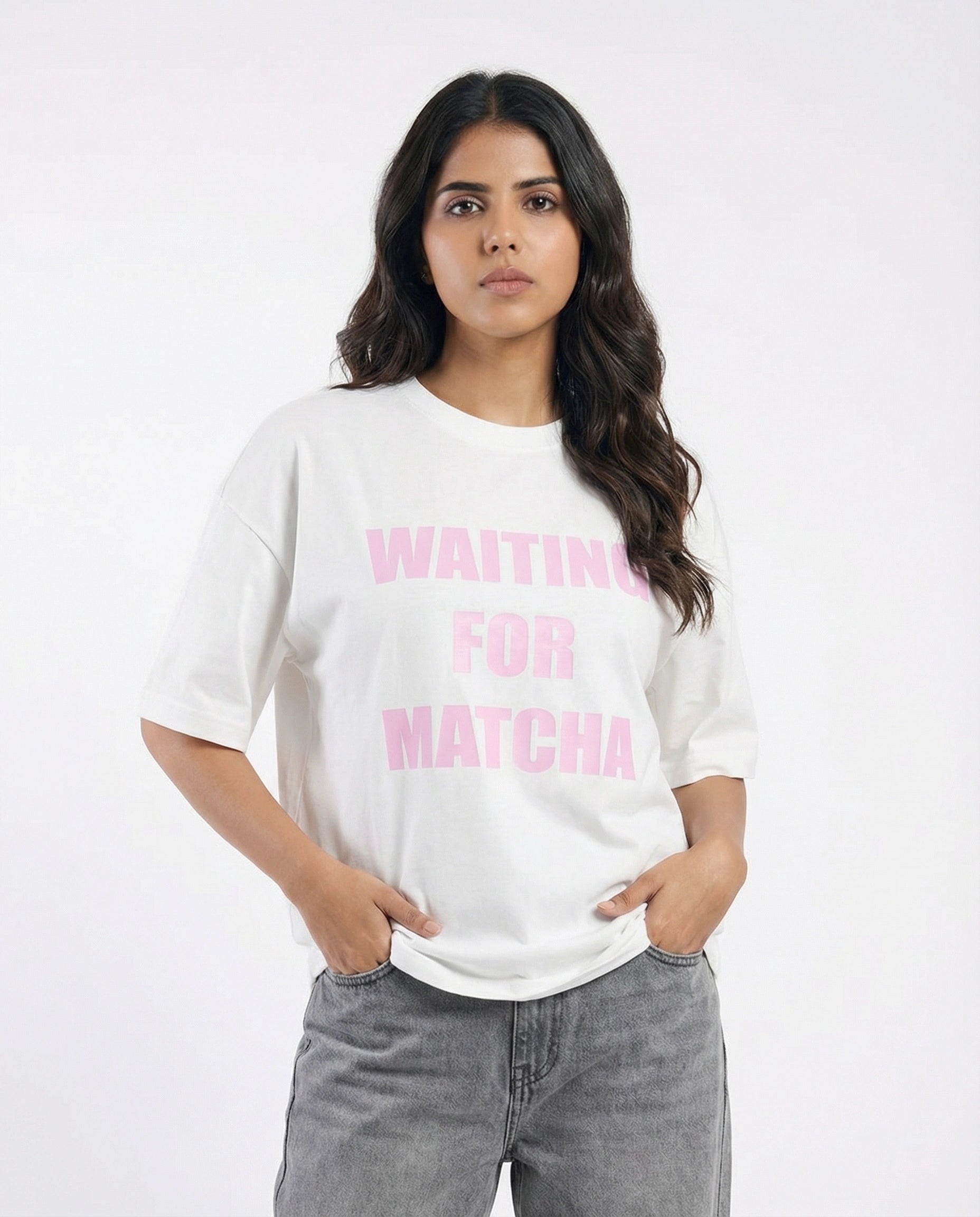 Drop Shoulder Graphic Tee - Matcha