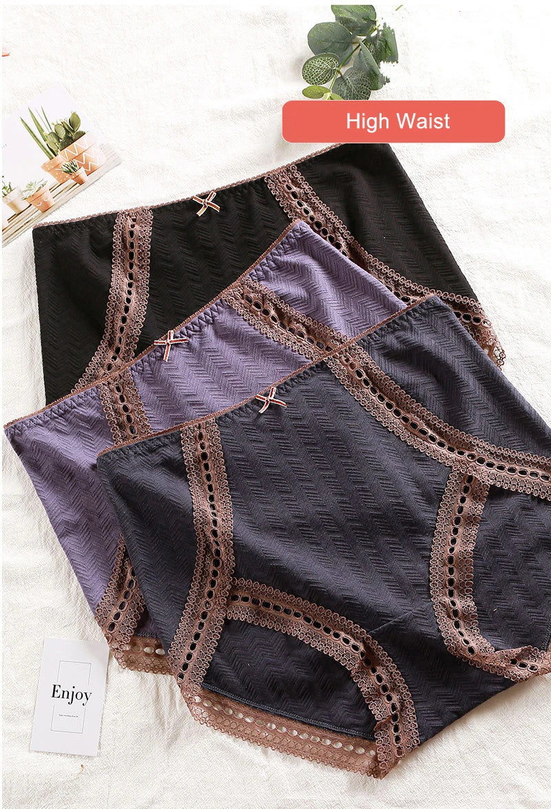 Net Design Plus Size Brief Cotton Panty