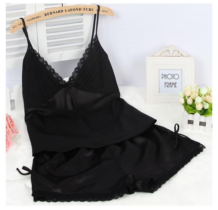 Sajiero 2 Piece Inner Top and Short Silk Cami Set sexy undergarments for women and ladies price in pakistan