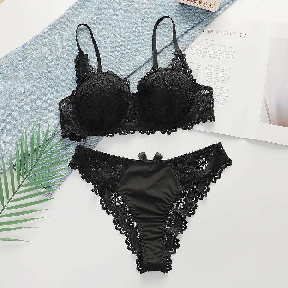 Sajiero Bra Set -  Noir Petal