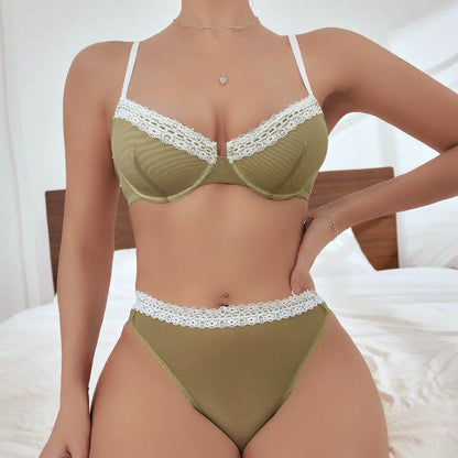 Sajiero Bra Set - Olive Bloom