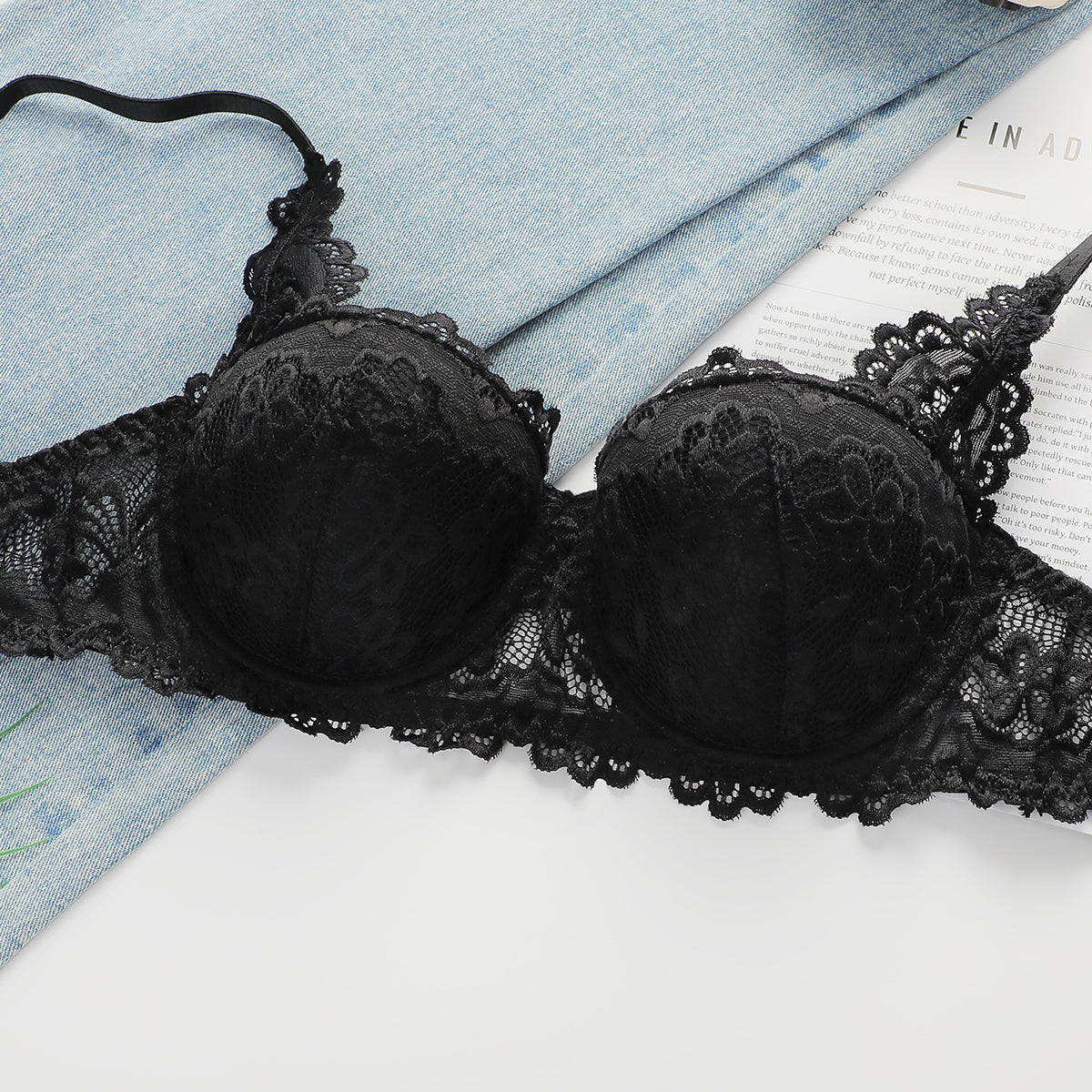 Sajiero Bra Set -  Noir Petal