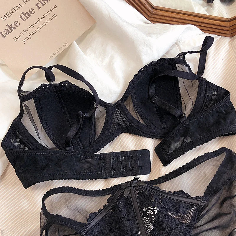 Sajiero Floral Non Padded Bra and Panty Set