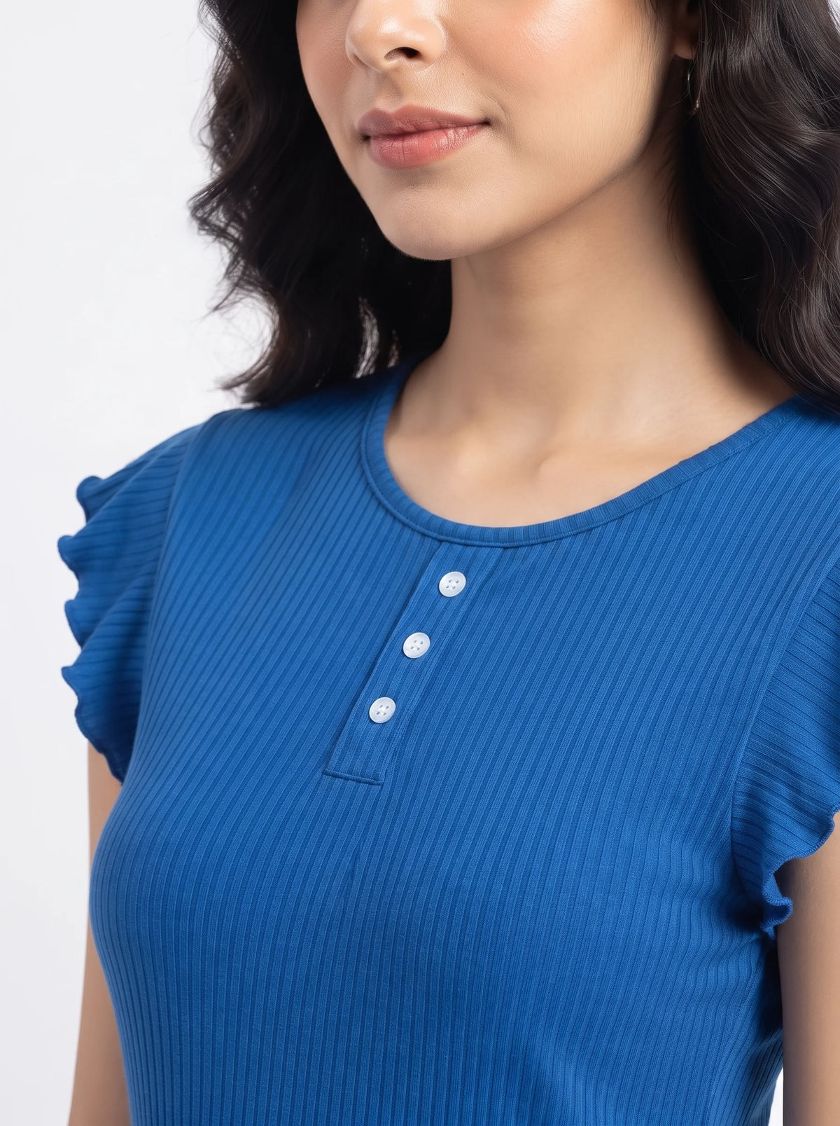 Cotton PJ Set - Heart Ease - Blue