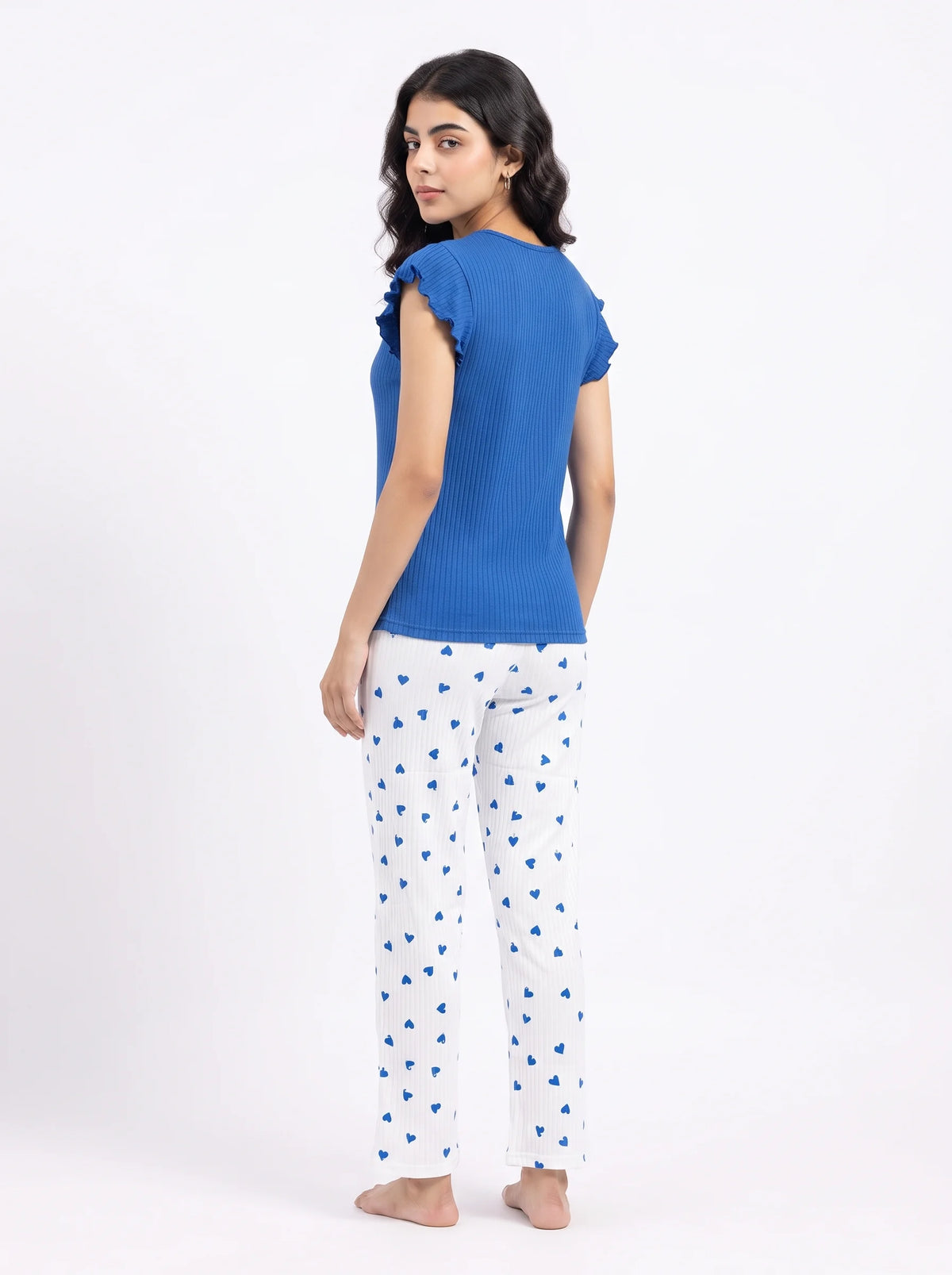 Cotton PJ Set - Heart Ease - Blue