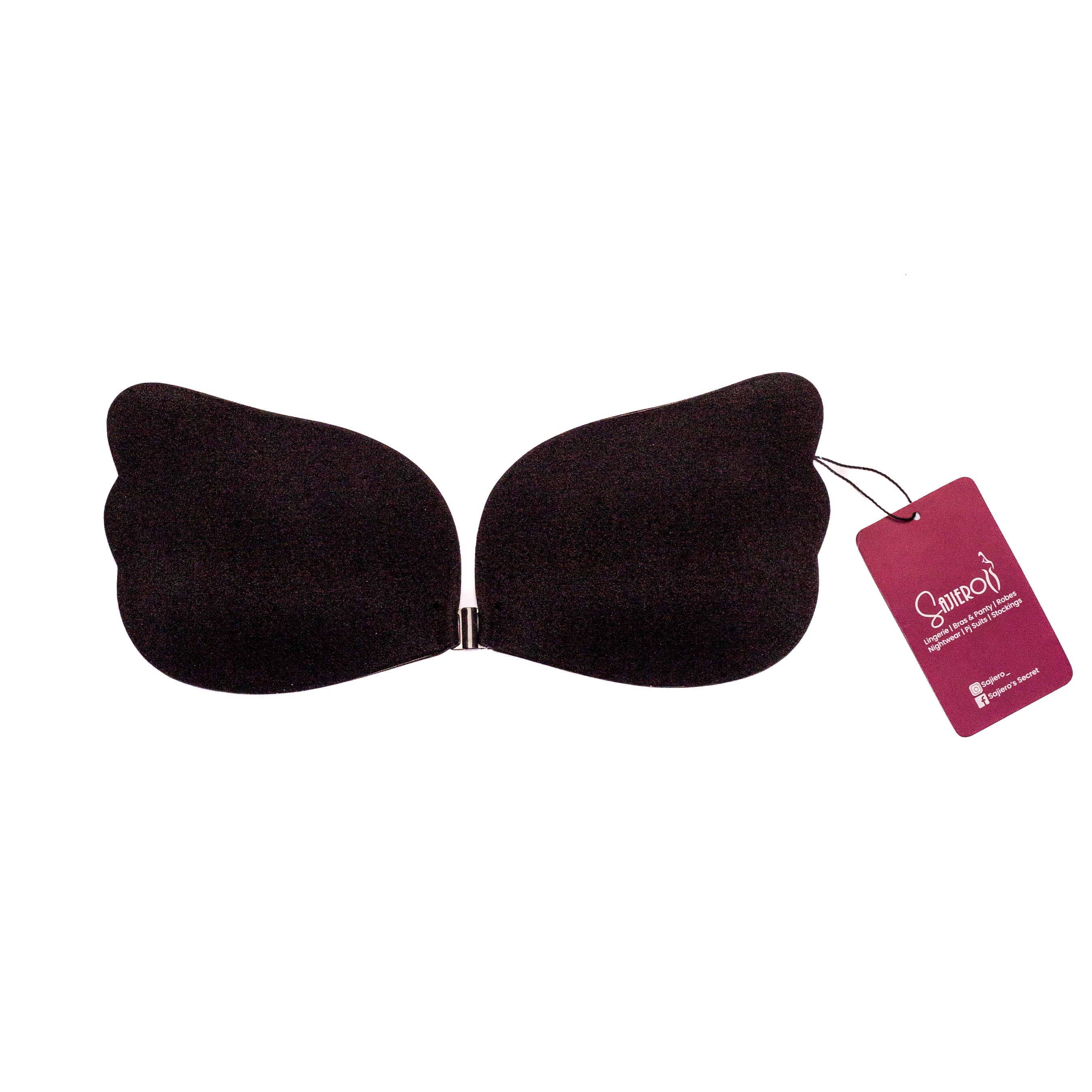 Sajiero Front Open Strapless Silicone Bra black color nipples cover braa price in pakistan