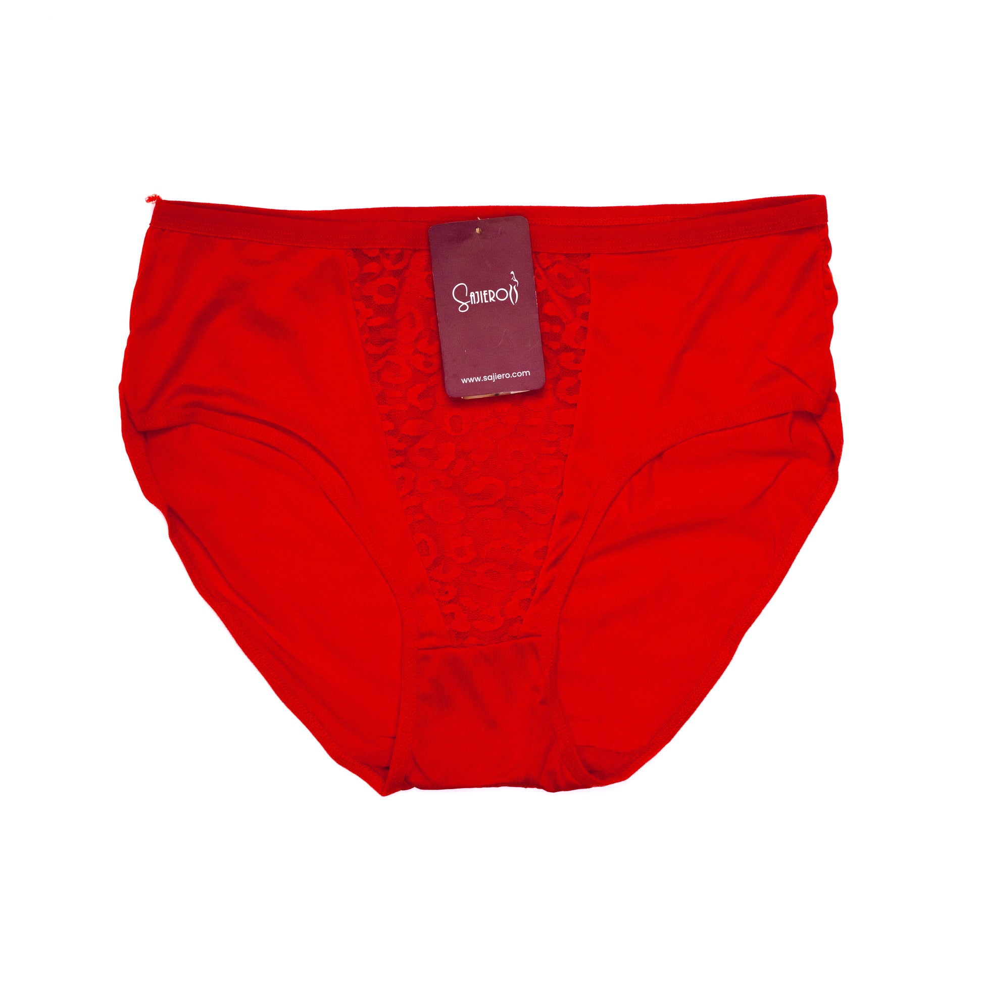Sajiero Vee Embroidery Plus Size Net Brief Cotton Panty premium quality red color panties for women and ladies price in pakistan online