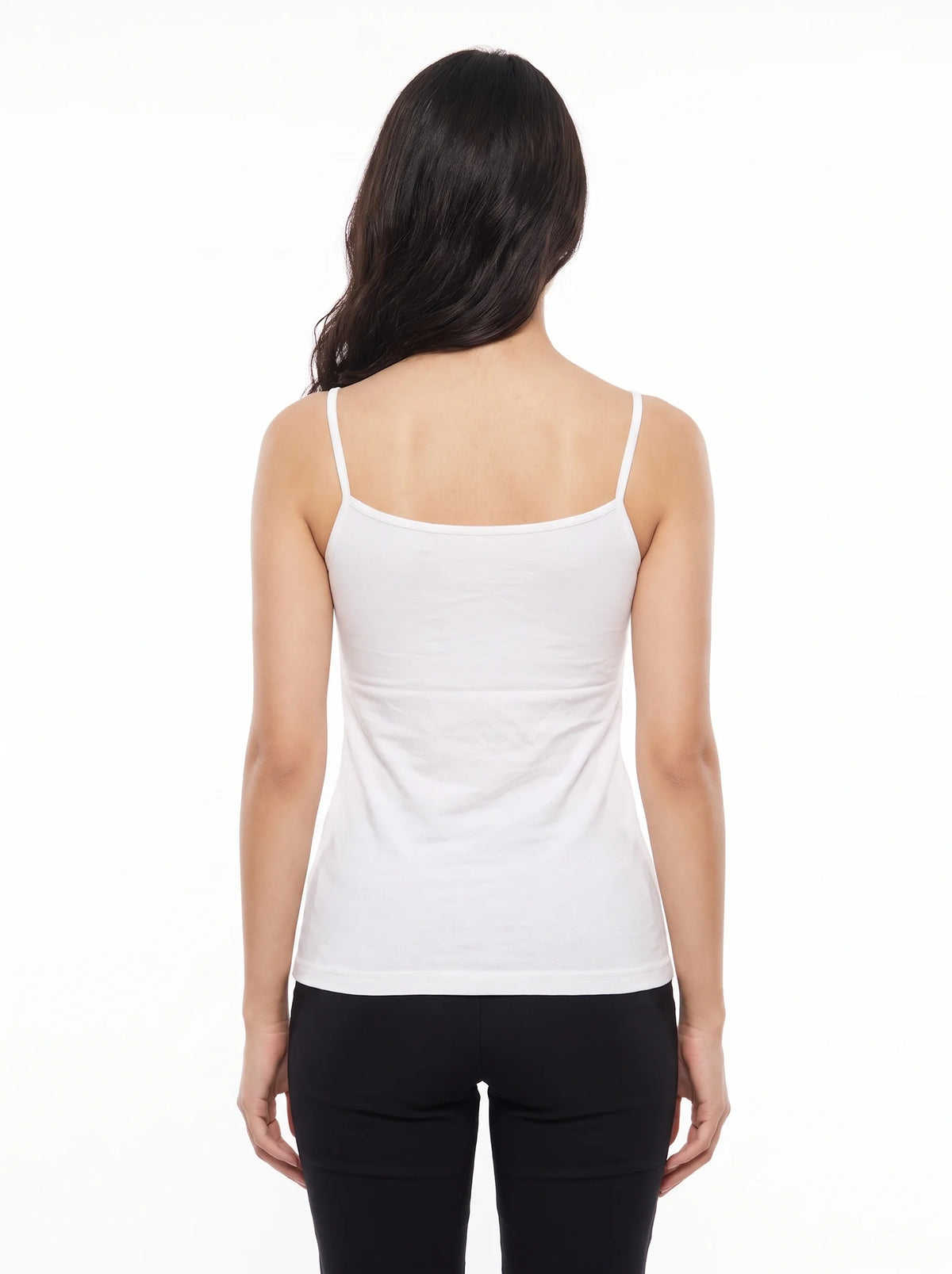 Soft Cotton Basic Camisole - Lacy - White