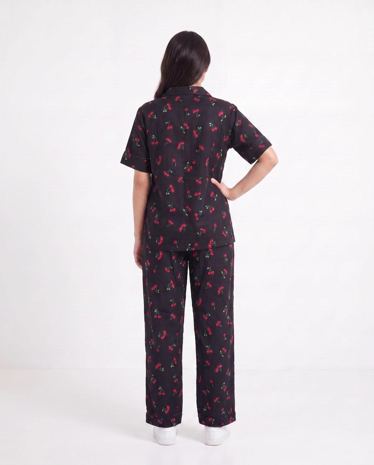 Linen Pajama Suit - Cherry Blossom