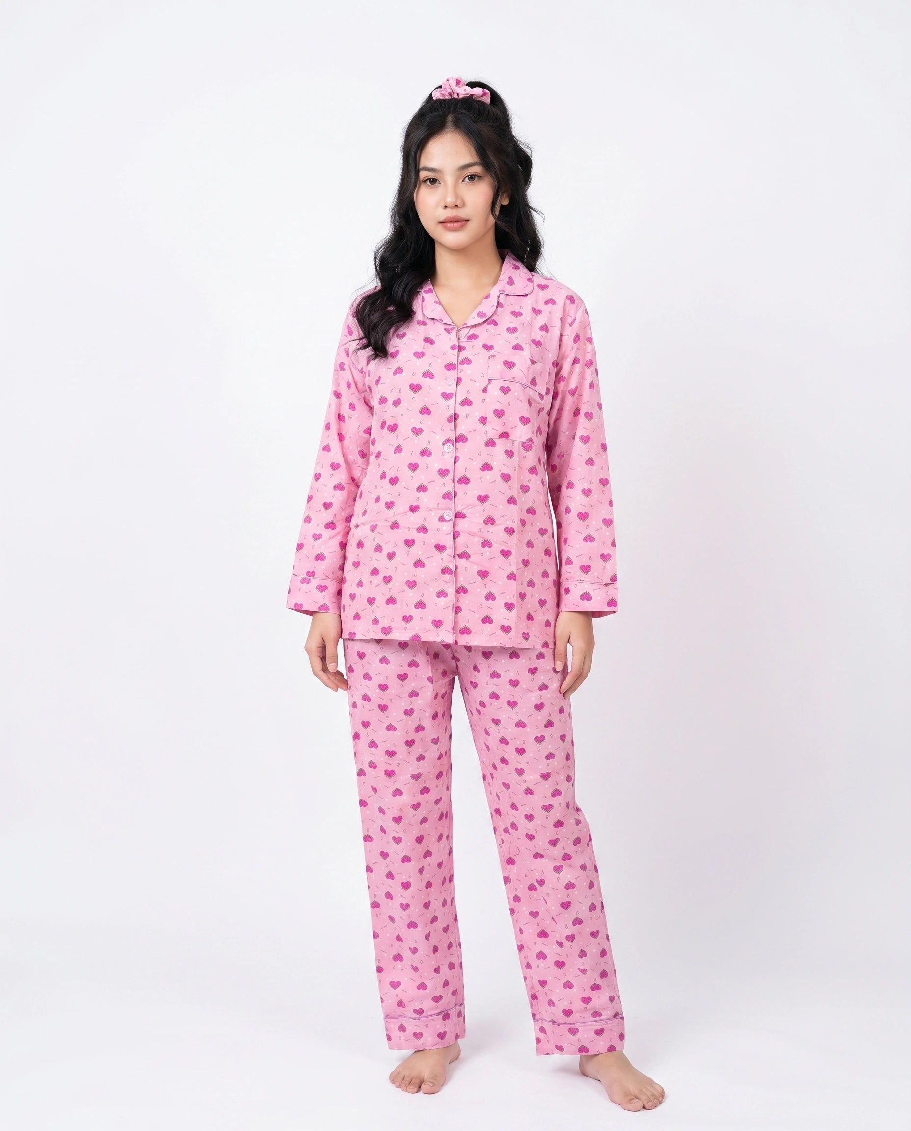 Linen Pajama Suit -  Melon Heart