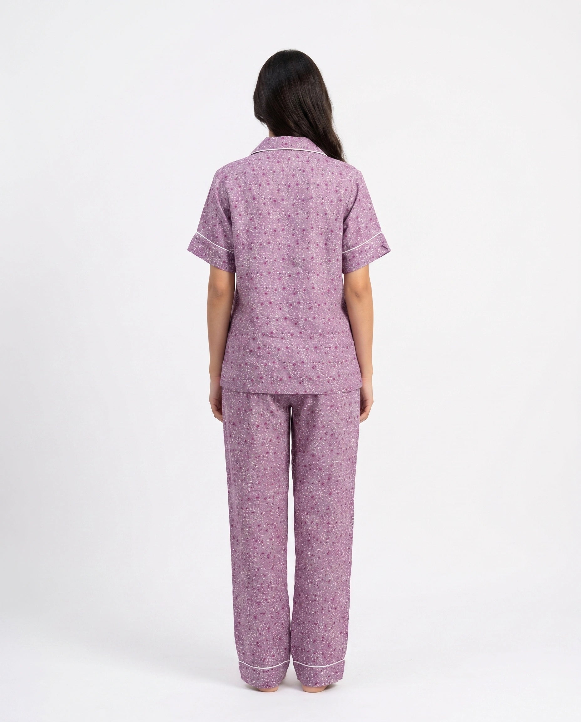 Linen Pajama Suit - Rosira Bloom