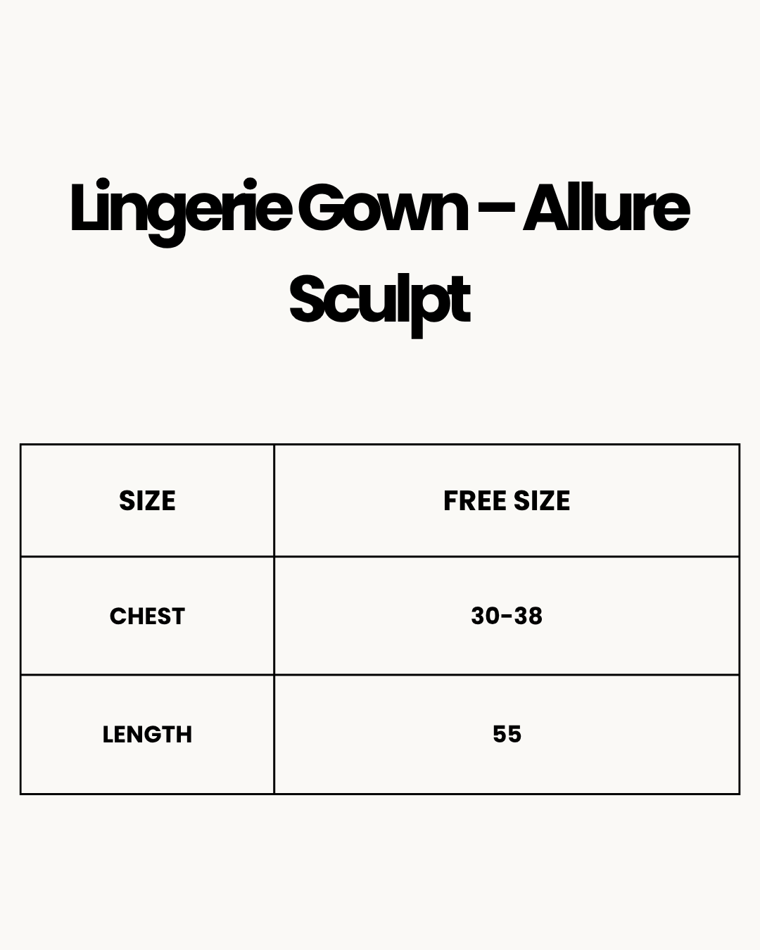 Size Chart for Lingerie Gown – Allure Sculpt - Red