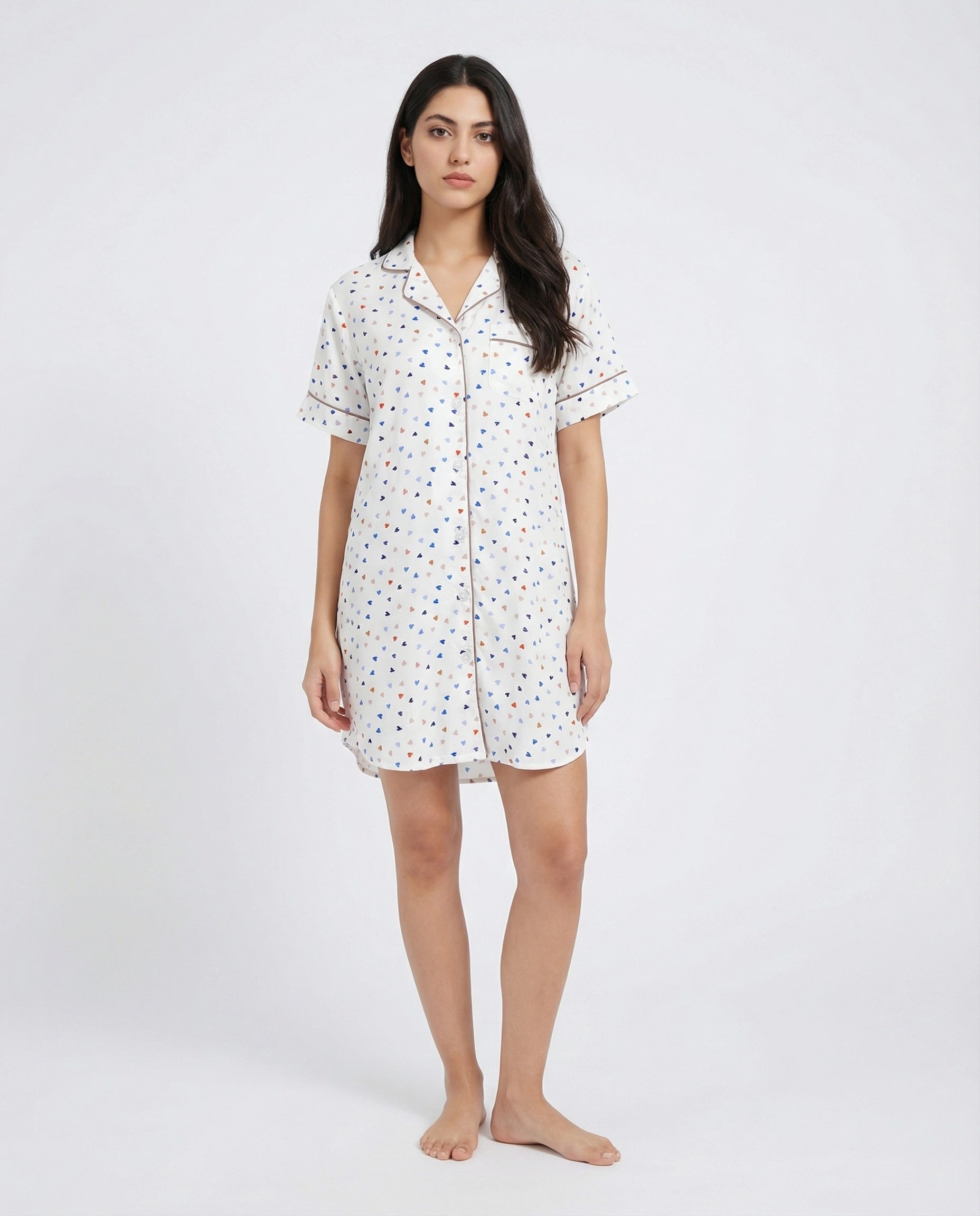 Long Shirt - Silk Dot