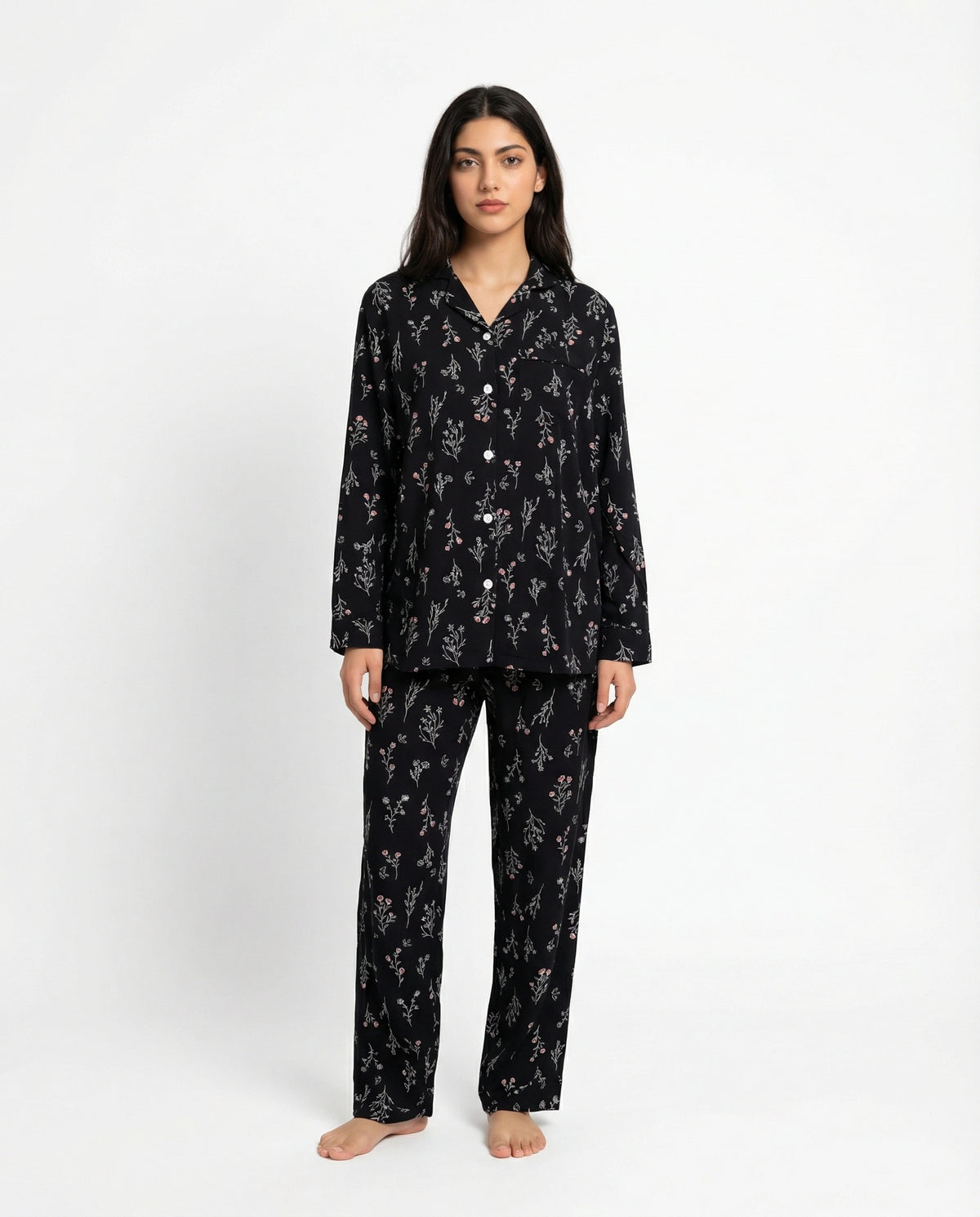 Linen Pajama Suit - Lush Floral