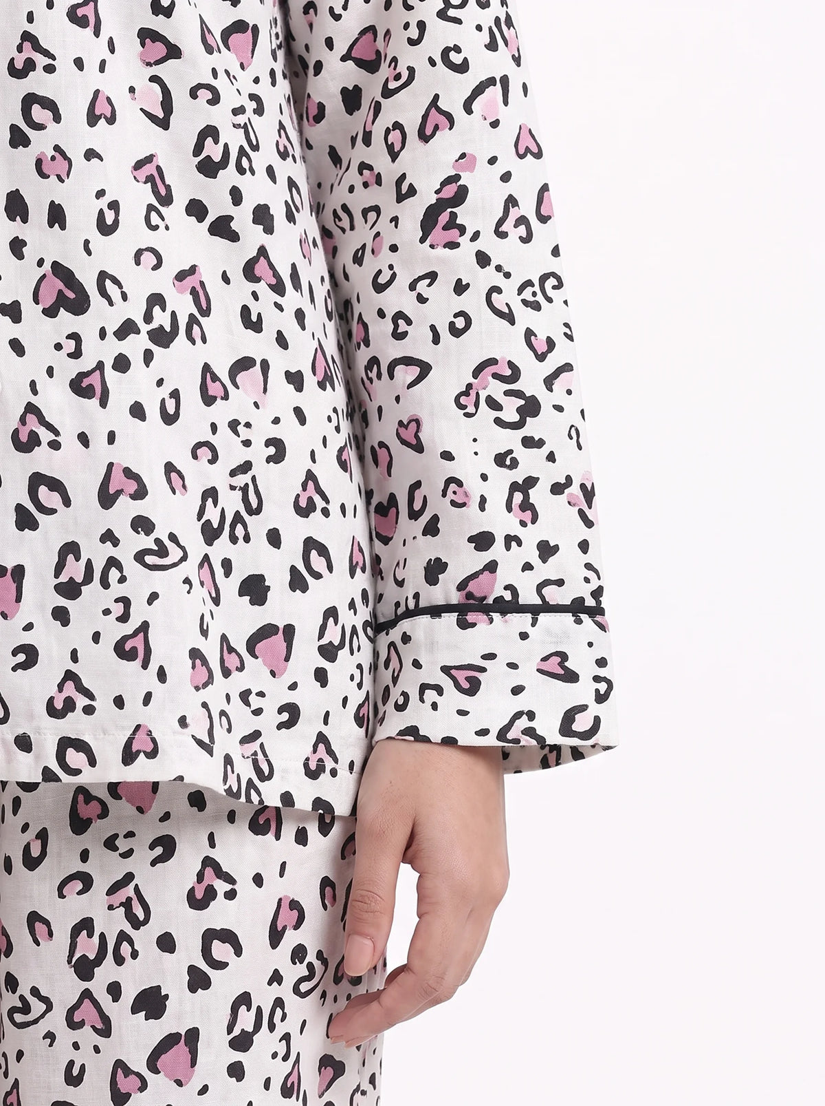 Silk Pajama Suit - Ivory Heart