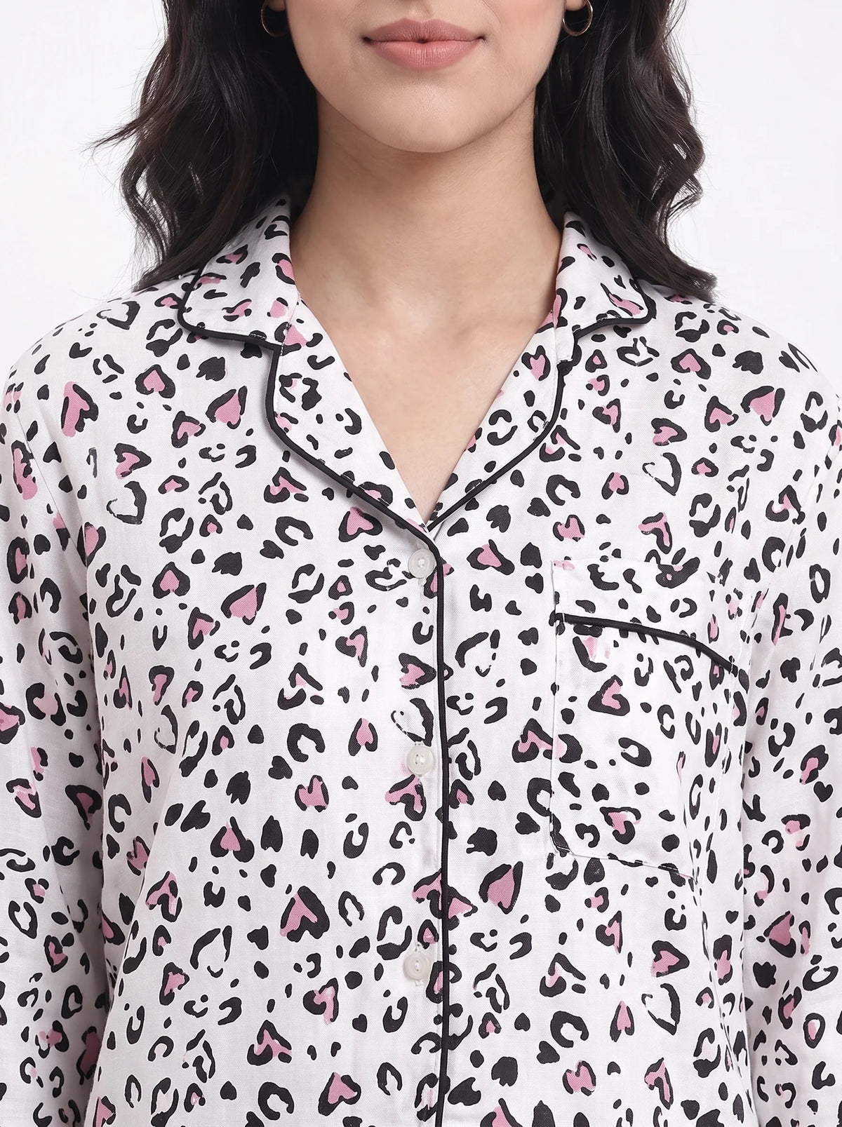 Silk Pajama Suit - Ivory Heart