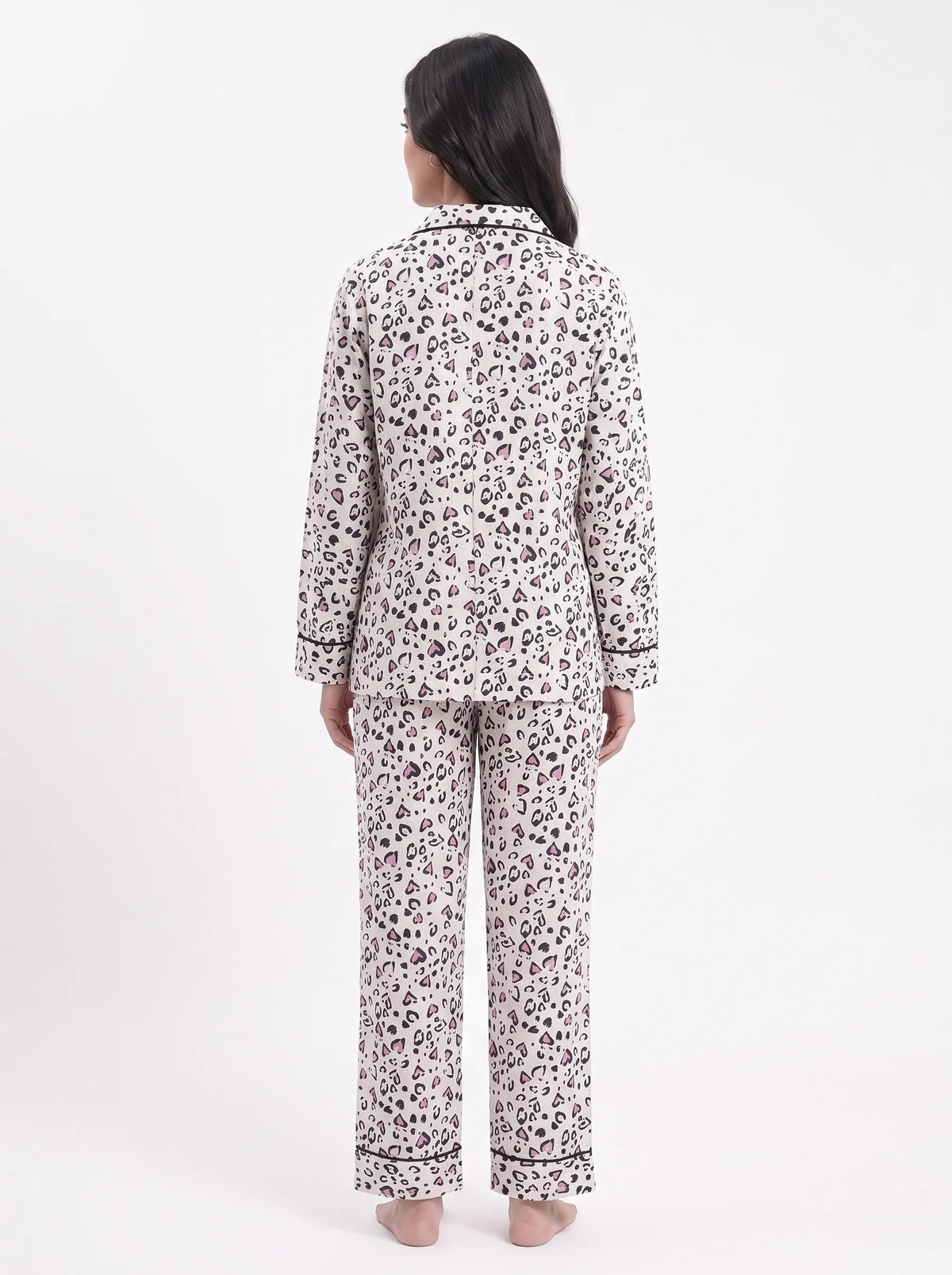 Silk Pajama Suit - Ivory Heart