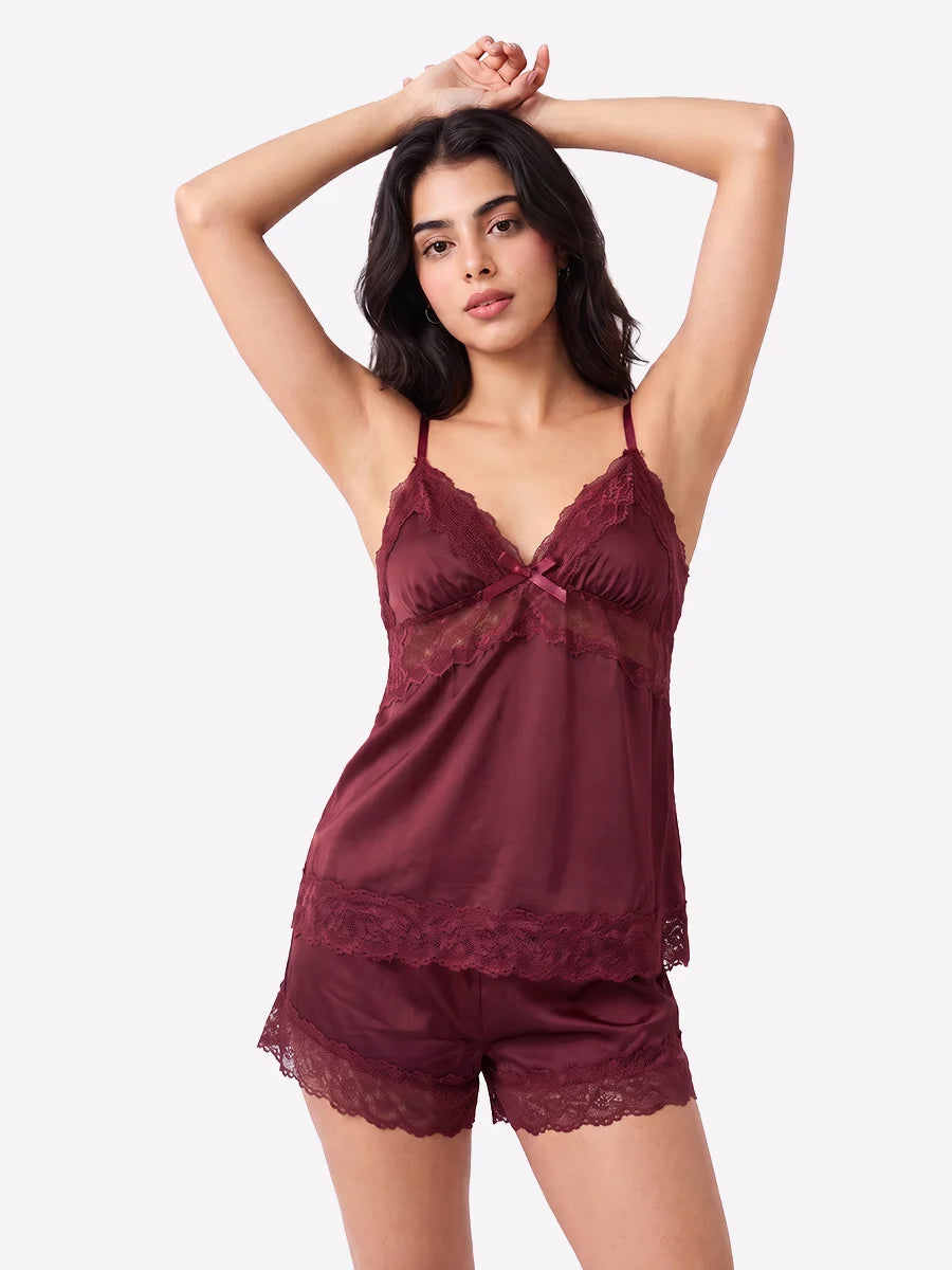 3-Piece Gown Set - Marina - Maroon