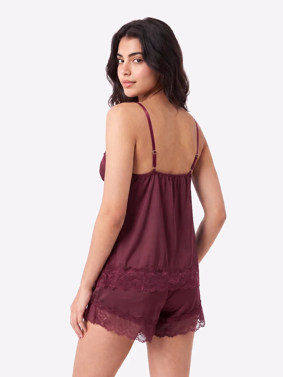 3-Piece Gown Set - Marina - Maroon