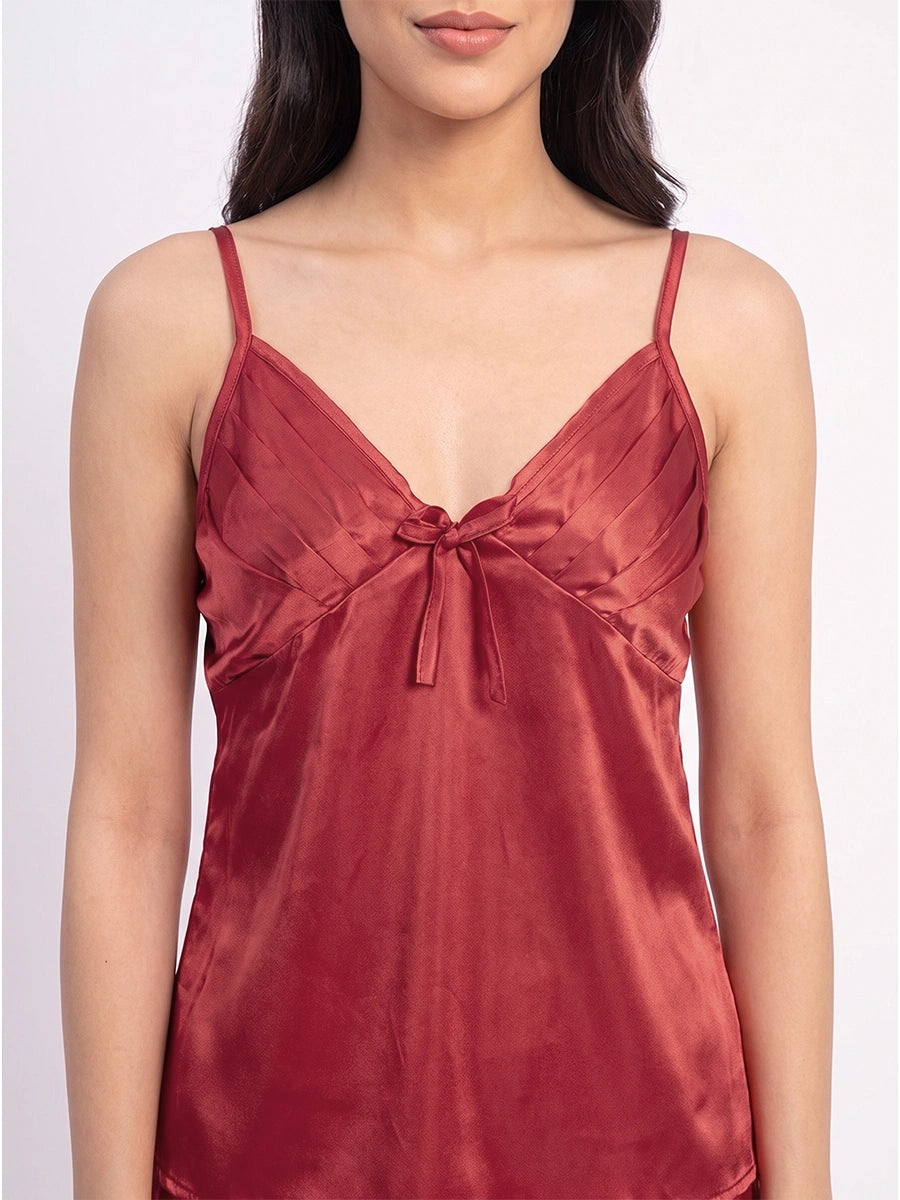 2 Piece Inner Top and Short Silk Cami Set