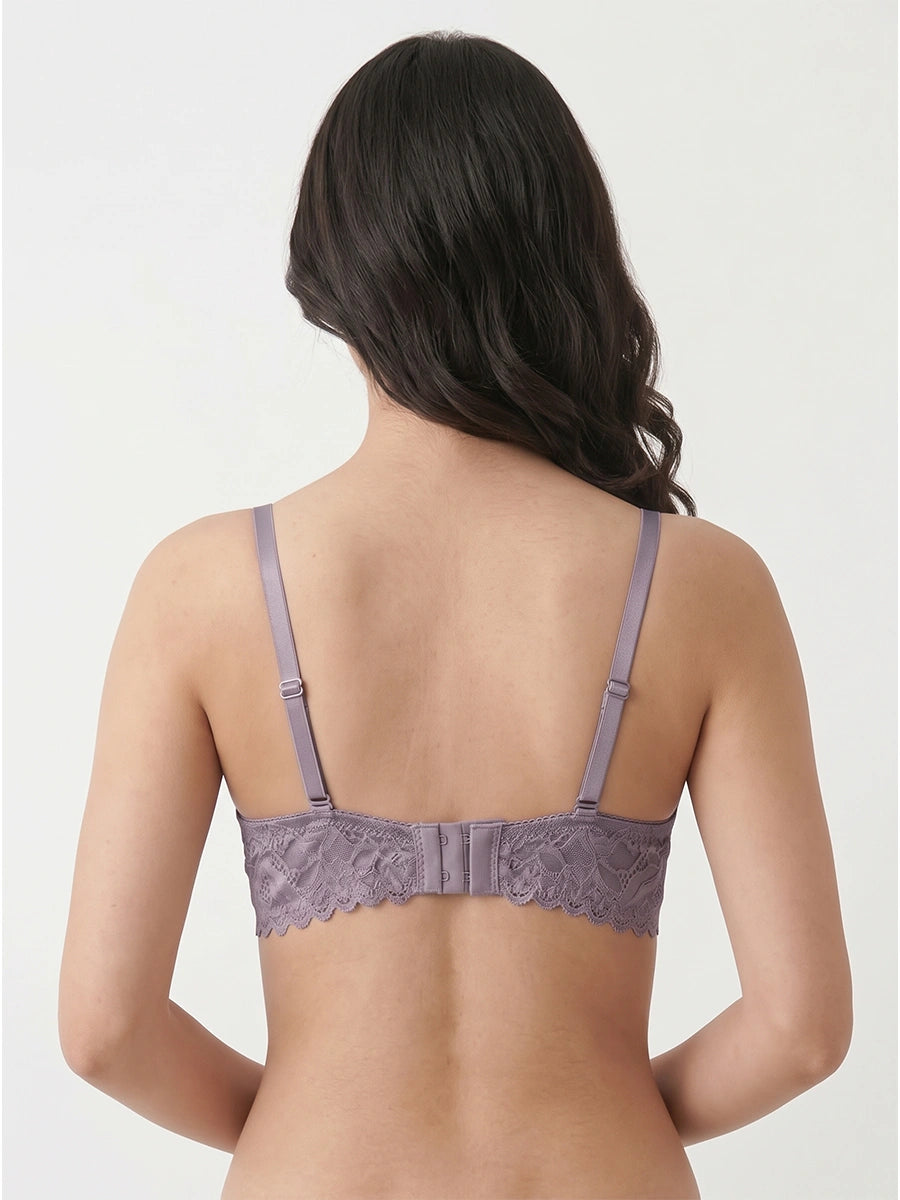 Padded T-shirt Bra - Merlot - Grey