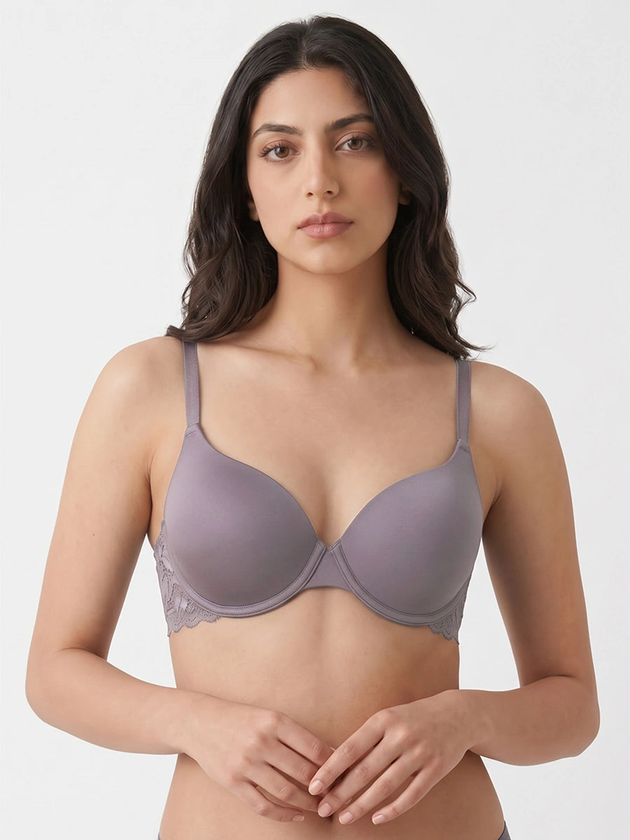 Padded Wired Bra - Moss - Lilac