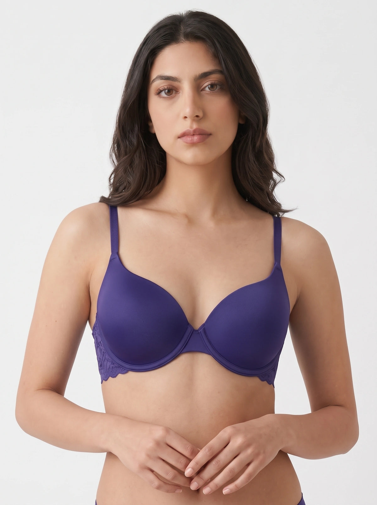 Padded T-shirt Bra - Merlot - Blue