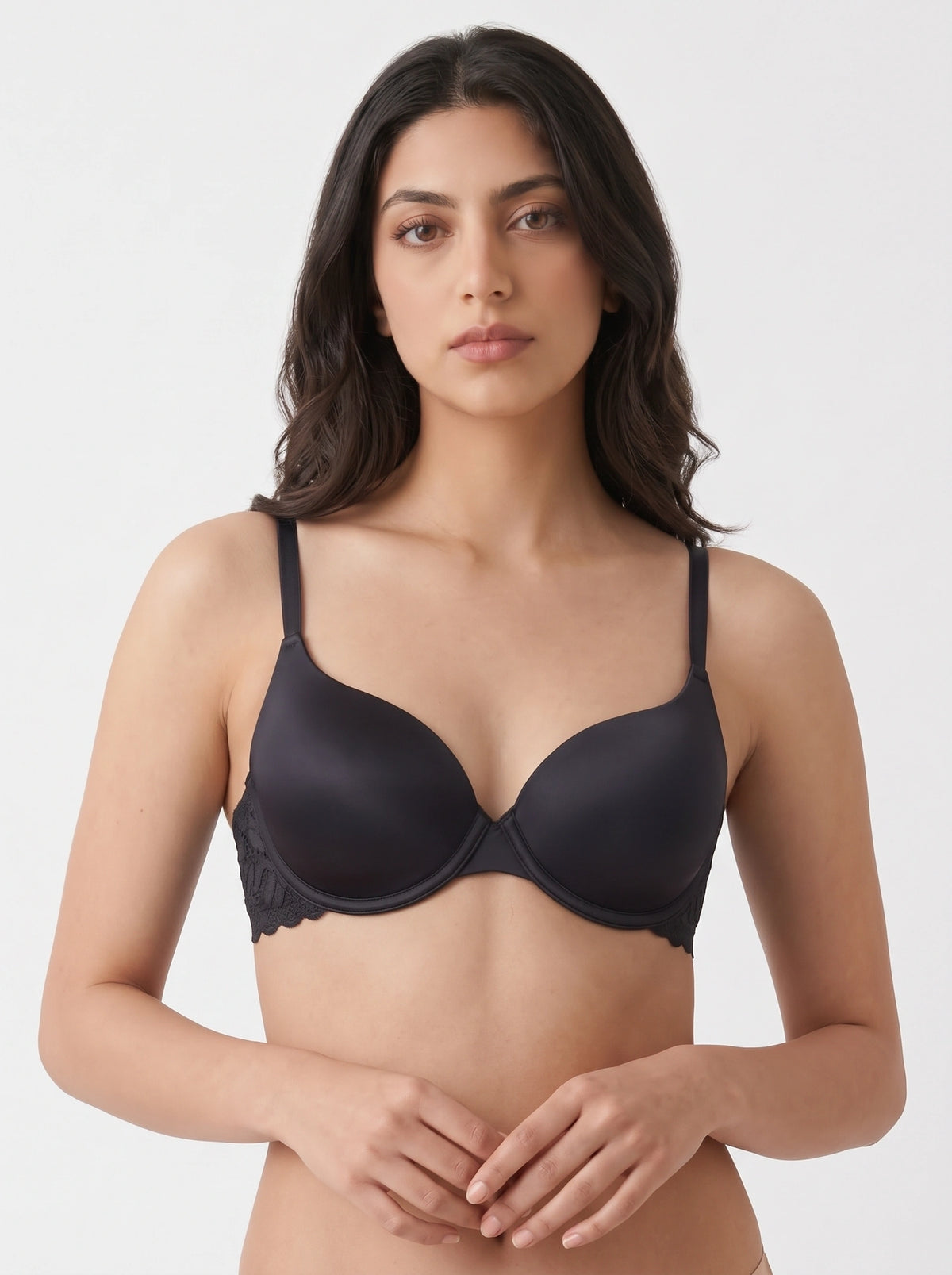 Padded T-shirt Bra - Merlot - Black
