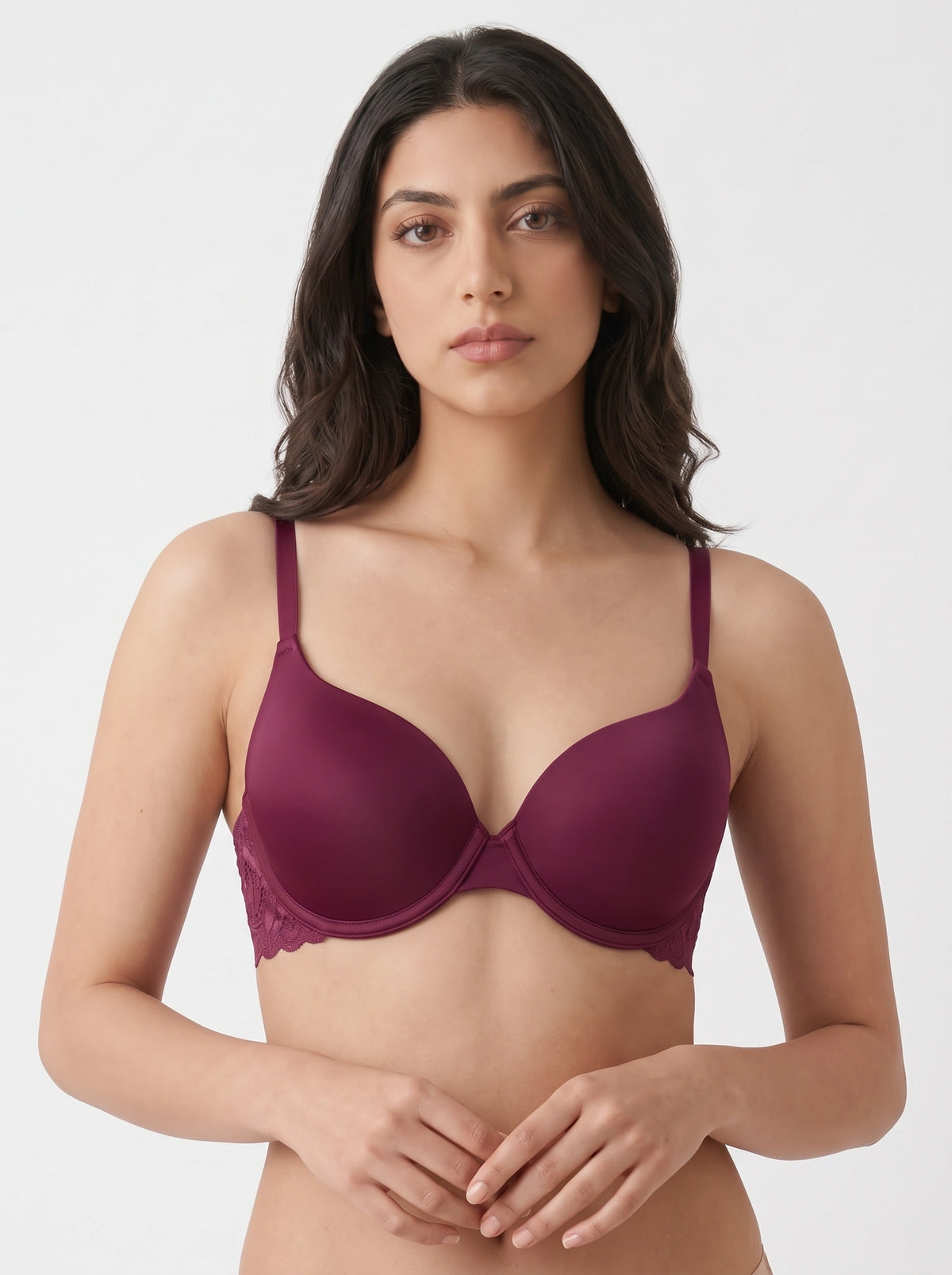 Padded T-shirt Bra - Merlot - Maroon